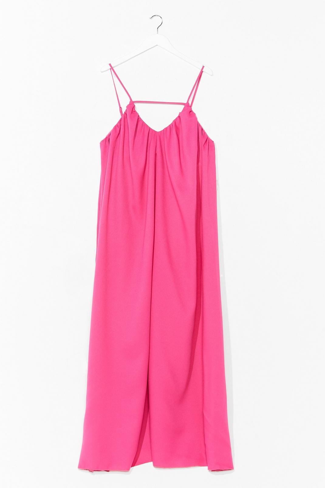 Pink V-Neck and Call Relaxed Maxi Dress image number 1
