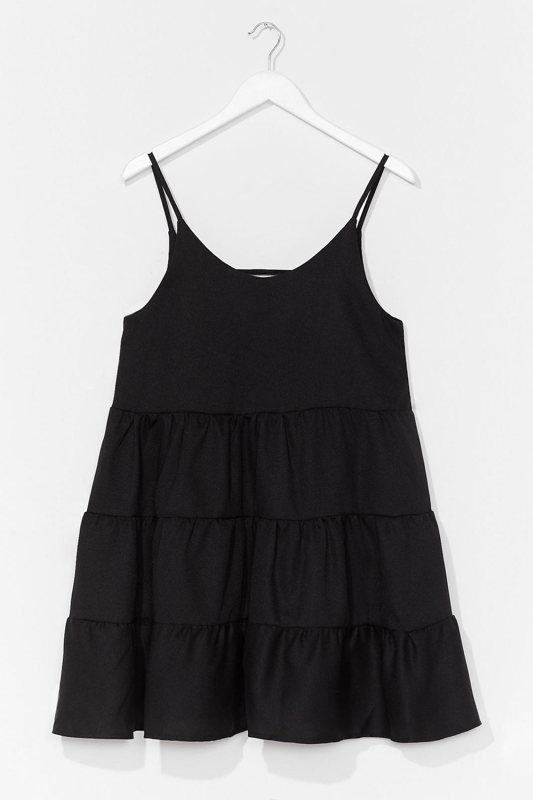 Black Tiered Mini Swing Dress image number 1
