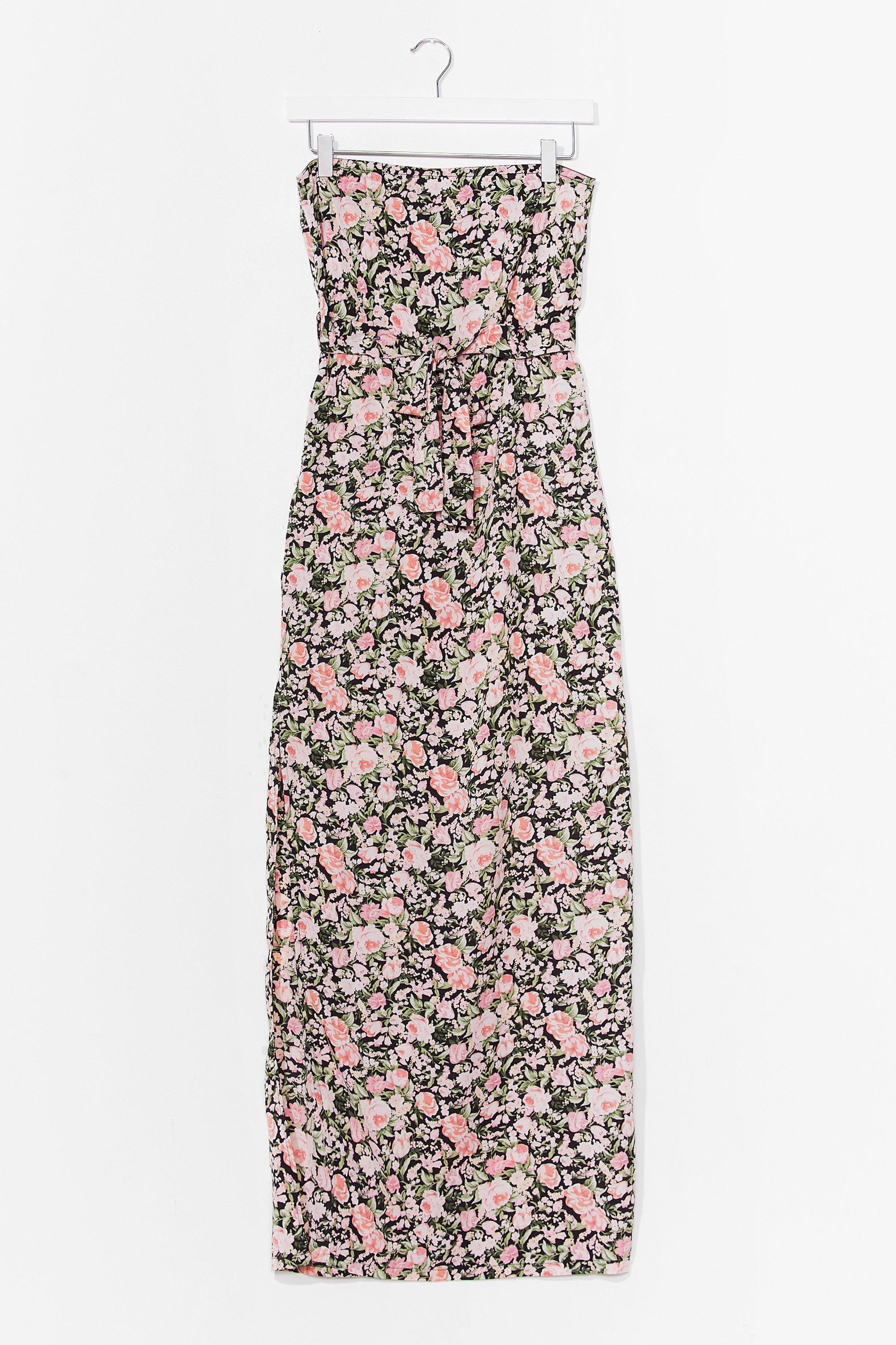 floral bandeau maxi dress