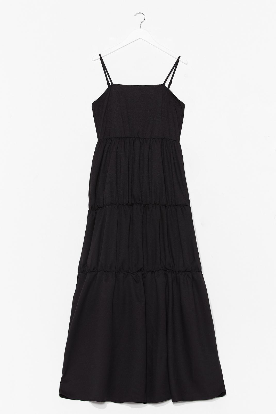 Black Come Over Tier Maxi Dress image number 1
