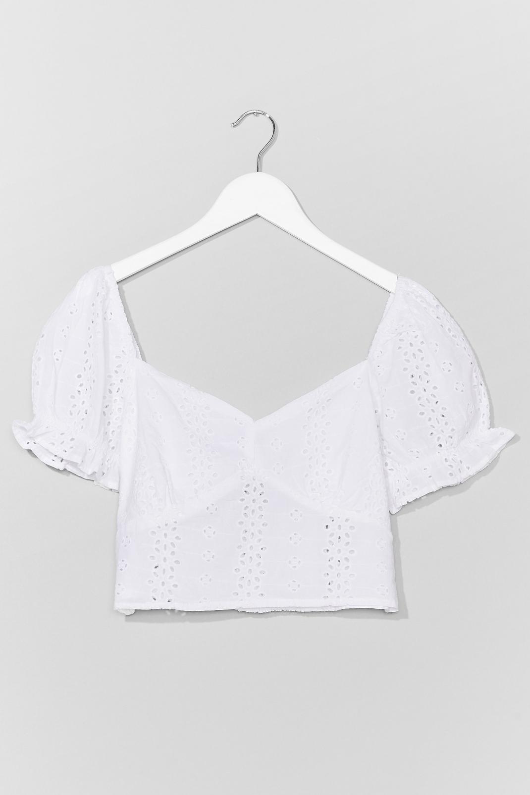 Just Sew You Know Broderie Anglaise Crop Top image number 1