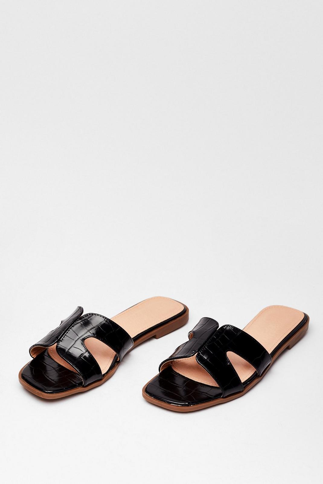 Croc What We Expected Faux Leather Flat Sandals | Nasty Gal