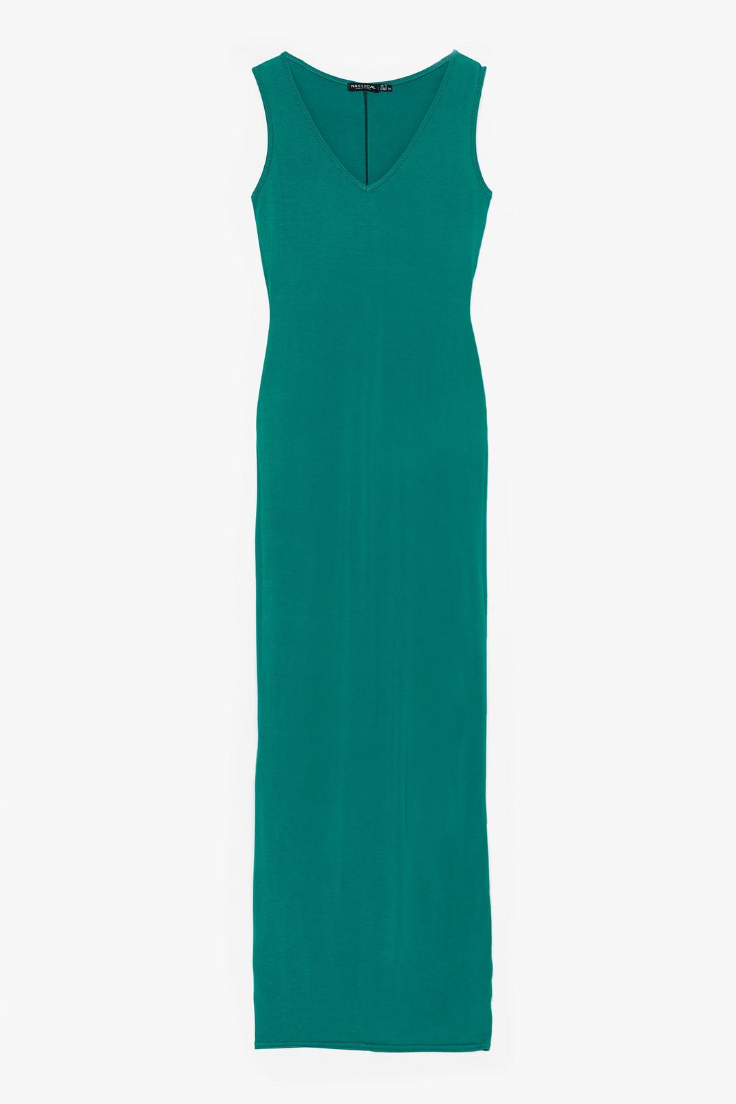 Green V Neck Relaxed Midaxi Dress image number 1