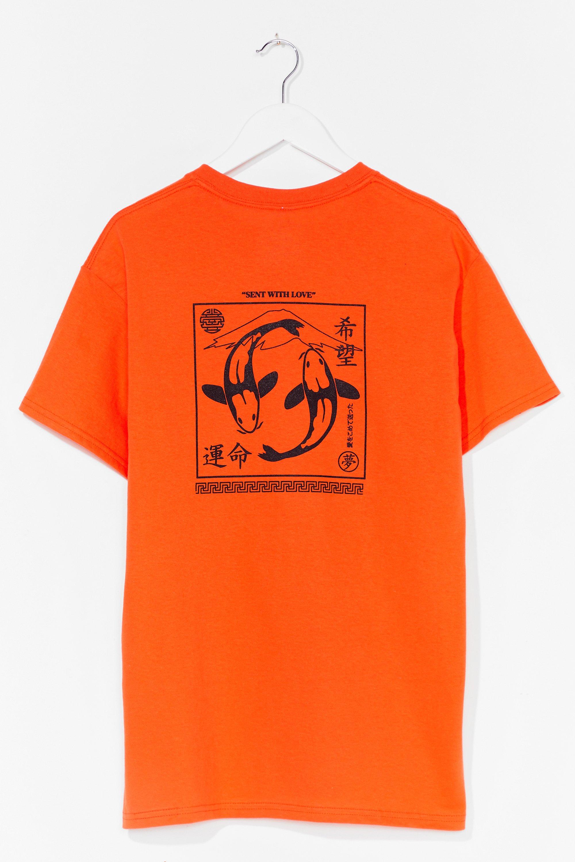 orange graphic tee