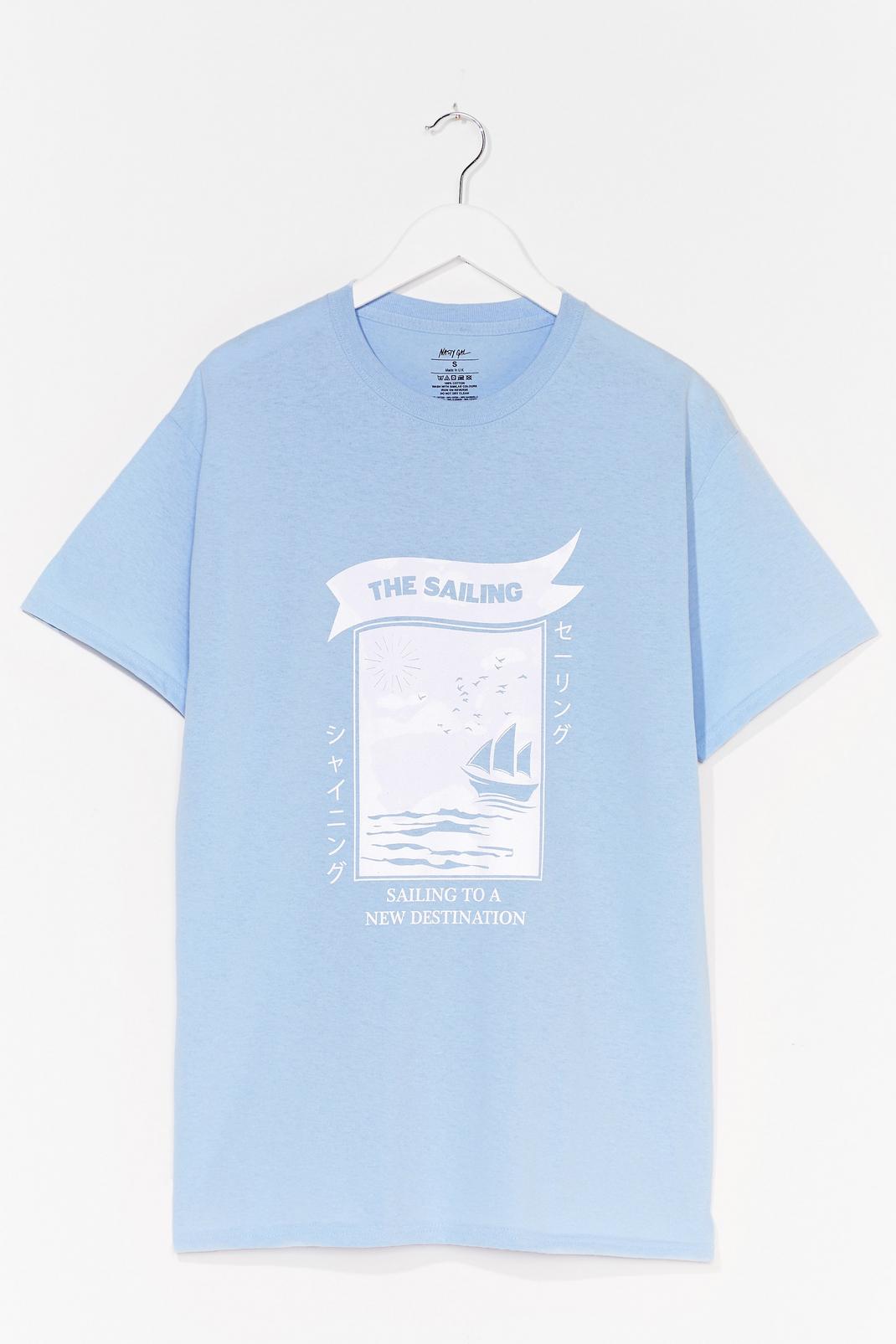 Blue Let's Sail Away Graphic Tee image number 1