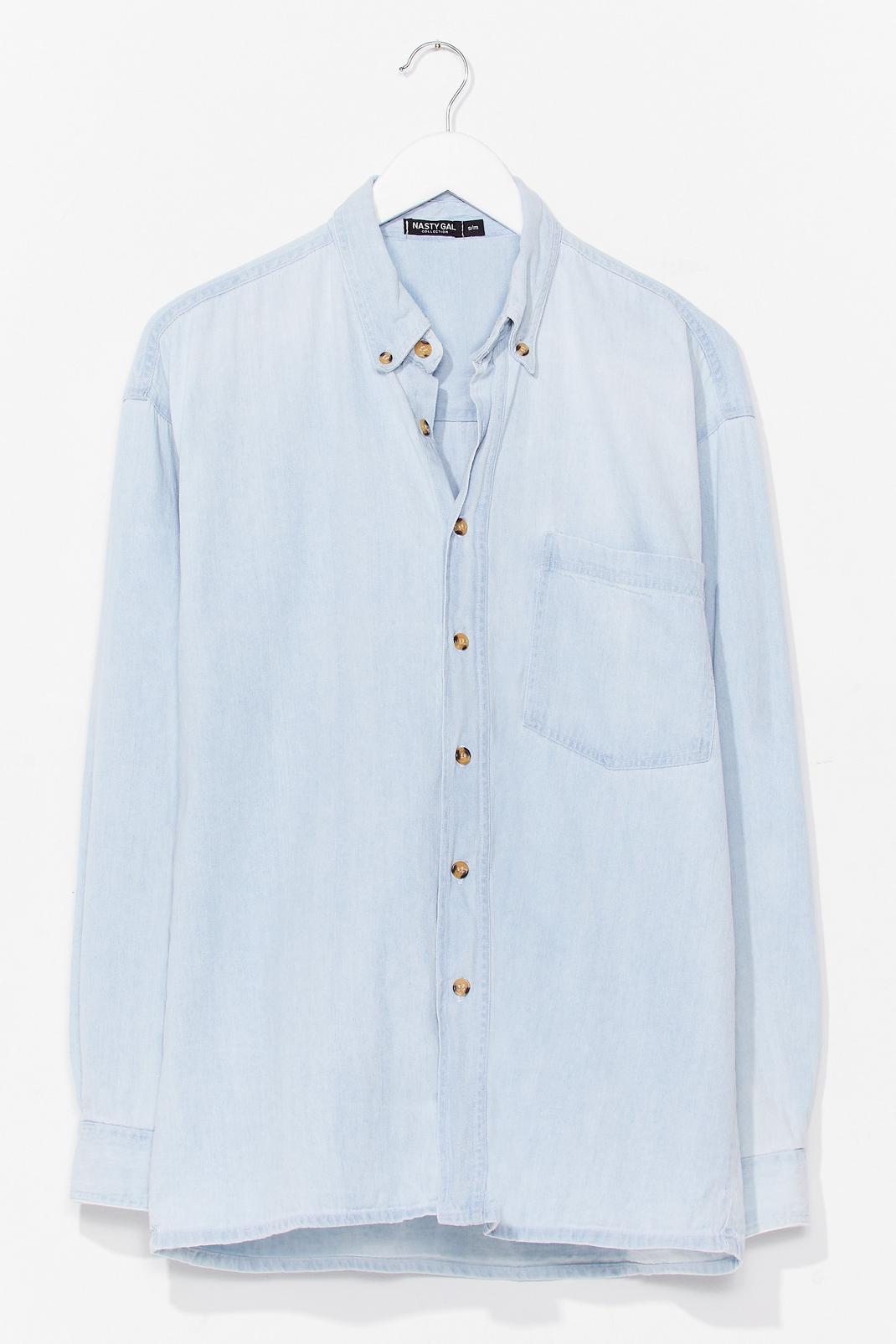 Light blue Vintage Oversized Button Down Denim Shirt image number 1