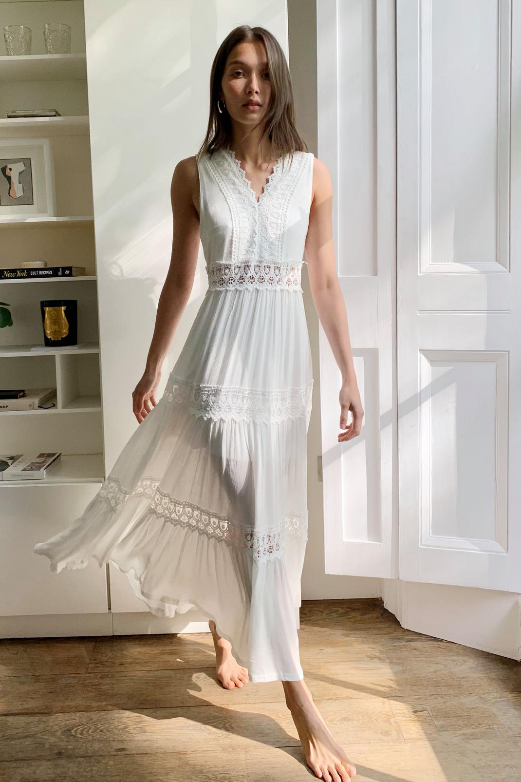 Tier for It Broderie Anglaise Midi Dress image number 1