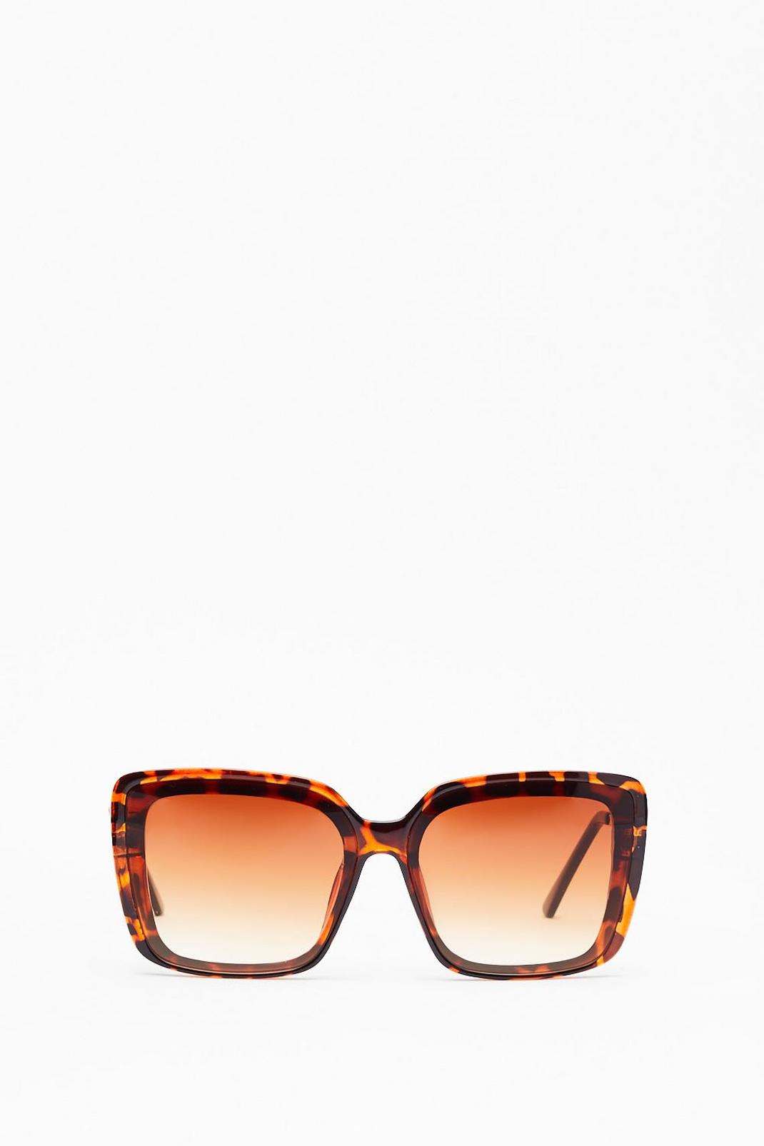 Brown Leopard Print Square Sunglasses image number 1