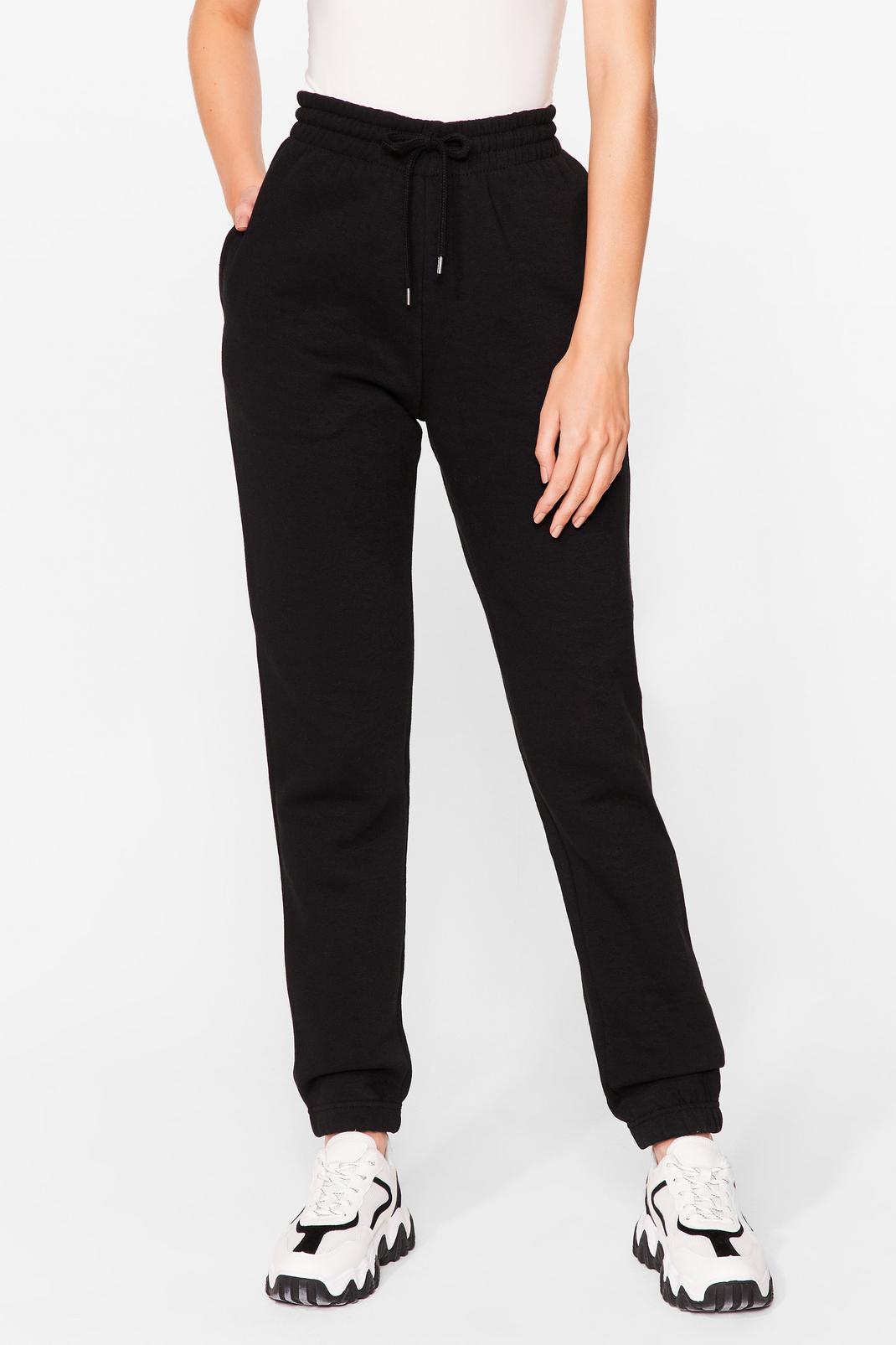 Black Run Through It High-Waisted Joggers image number 1