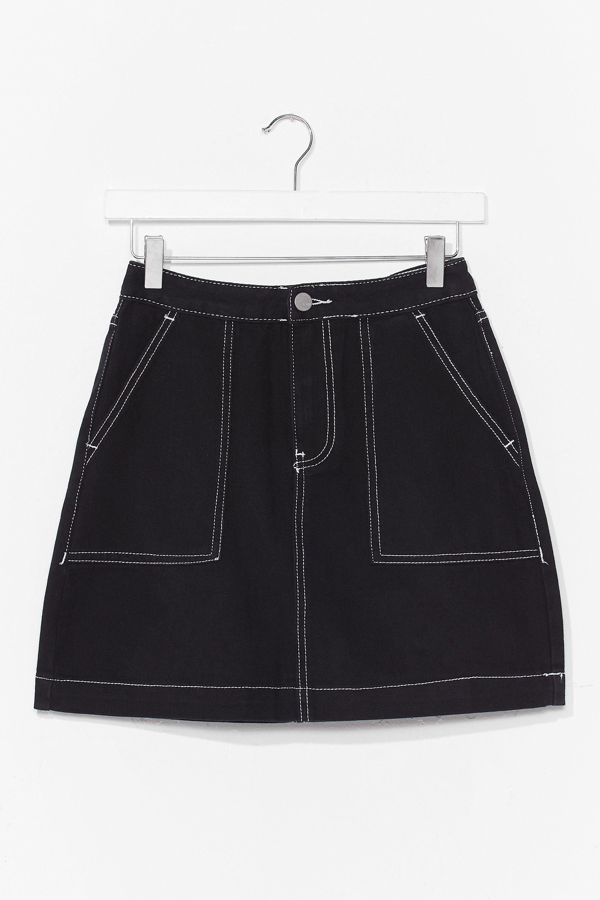 ladies denim mini skirt