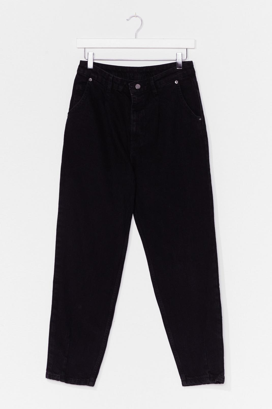 Black Relaxed High Waisted Tapered Jeans image number 1