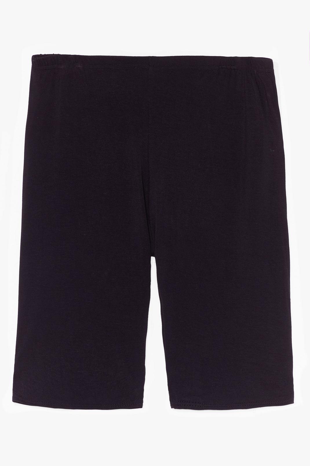 Black Plus Size Stretchy Longline Cycling Shorts image number 1