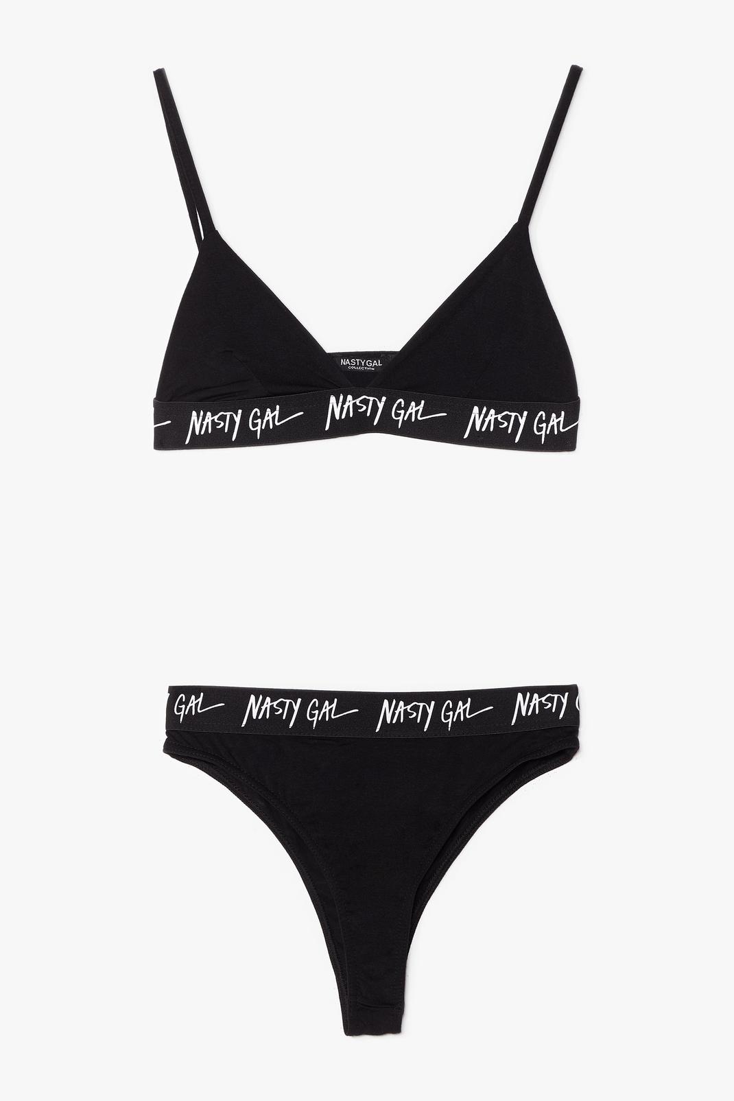 Nasty Gal Word on the Street Bralette and Knickers Set image number 1