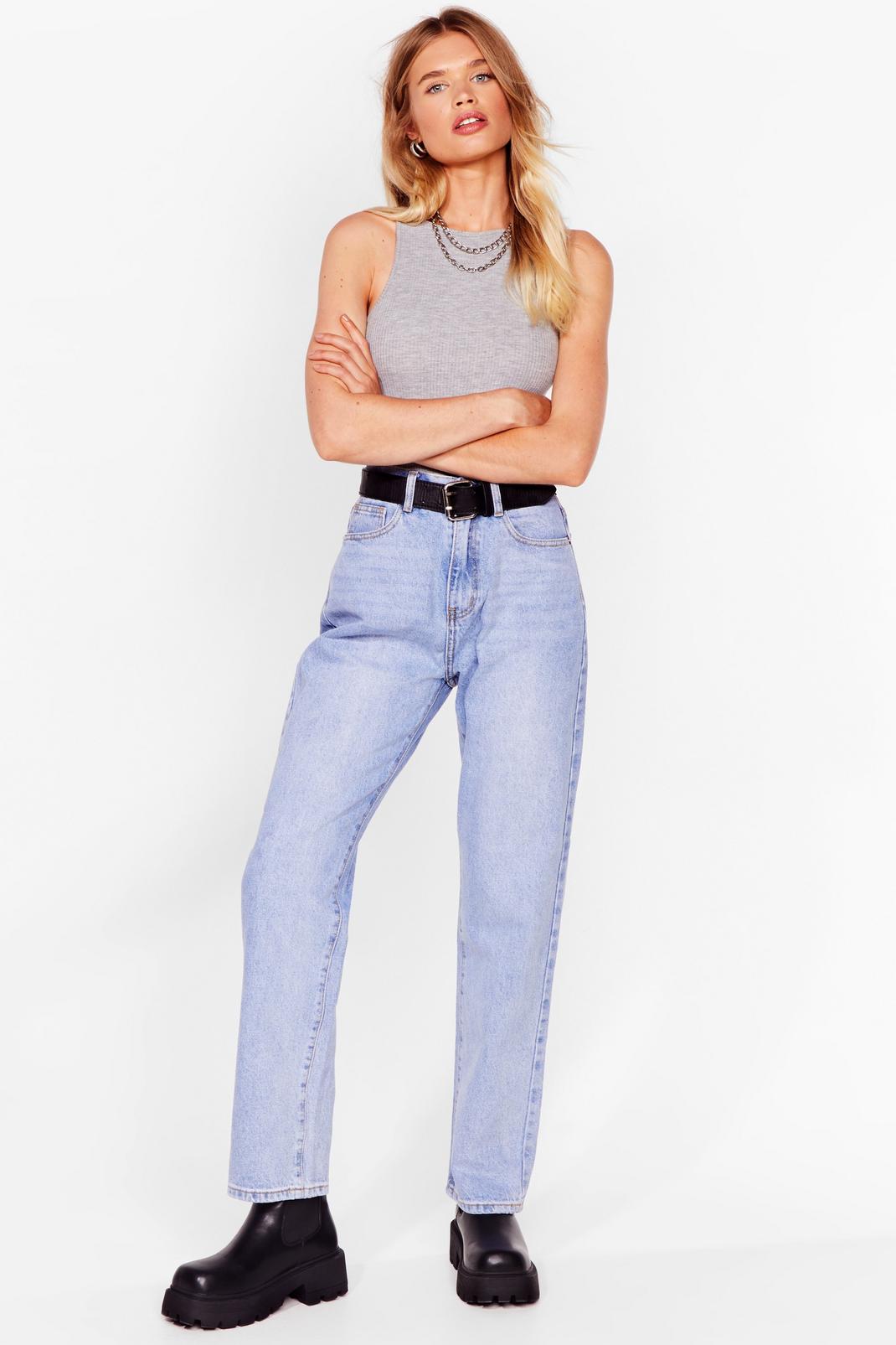 Light blue Straight Leg Relaxed Jeans image number 1