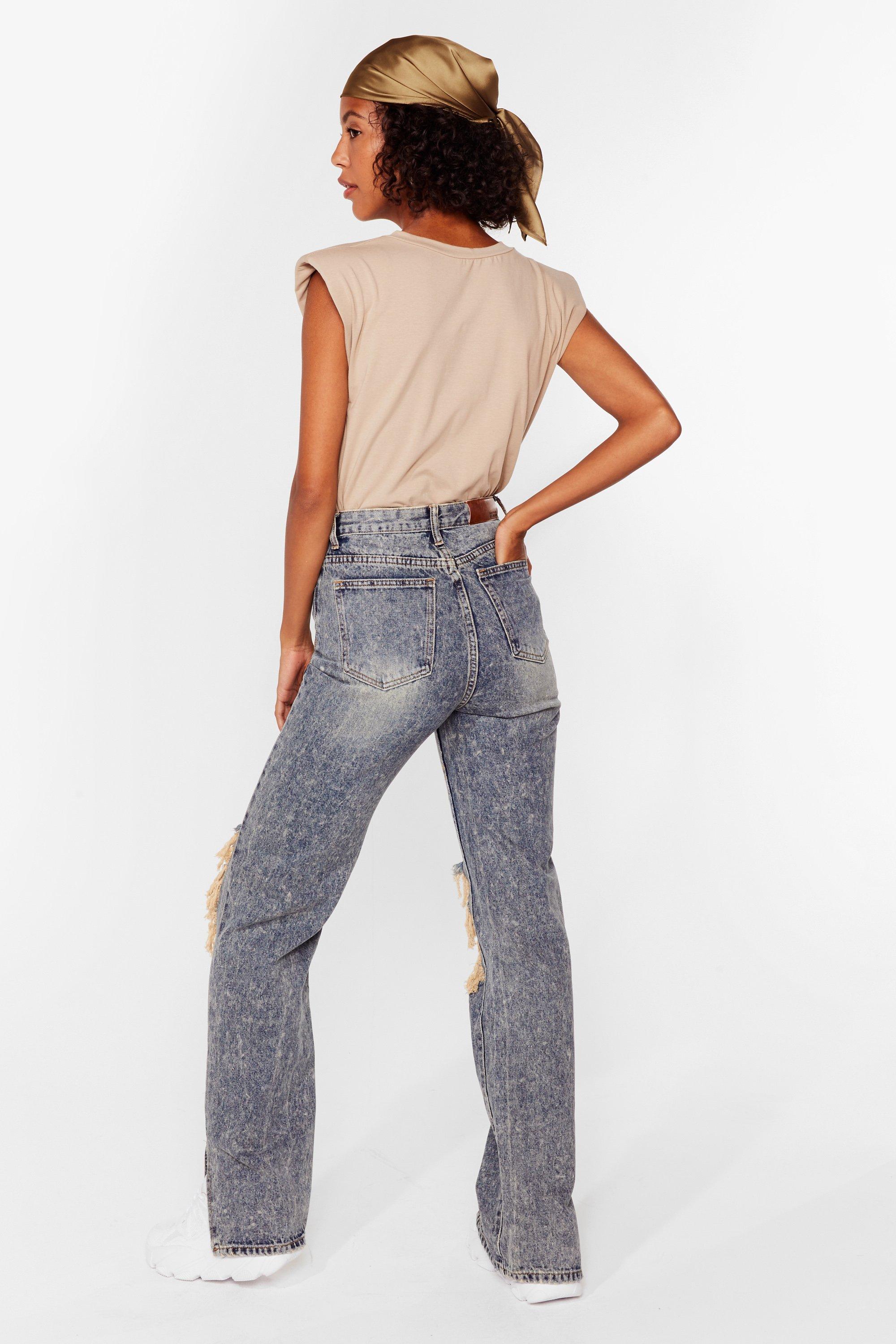 h and m split hem jeans