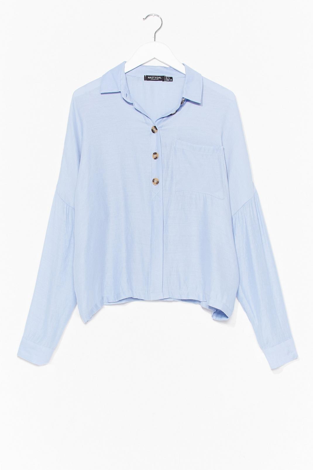 Blue Put a Drop to It Oversized Shirt image number 1