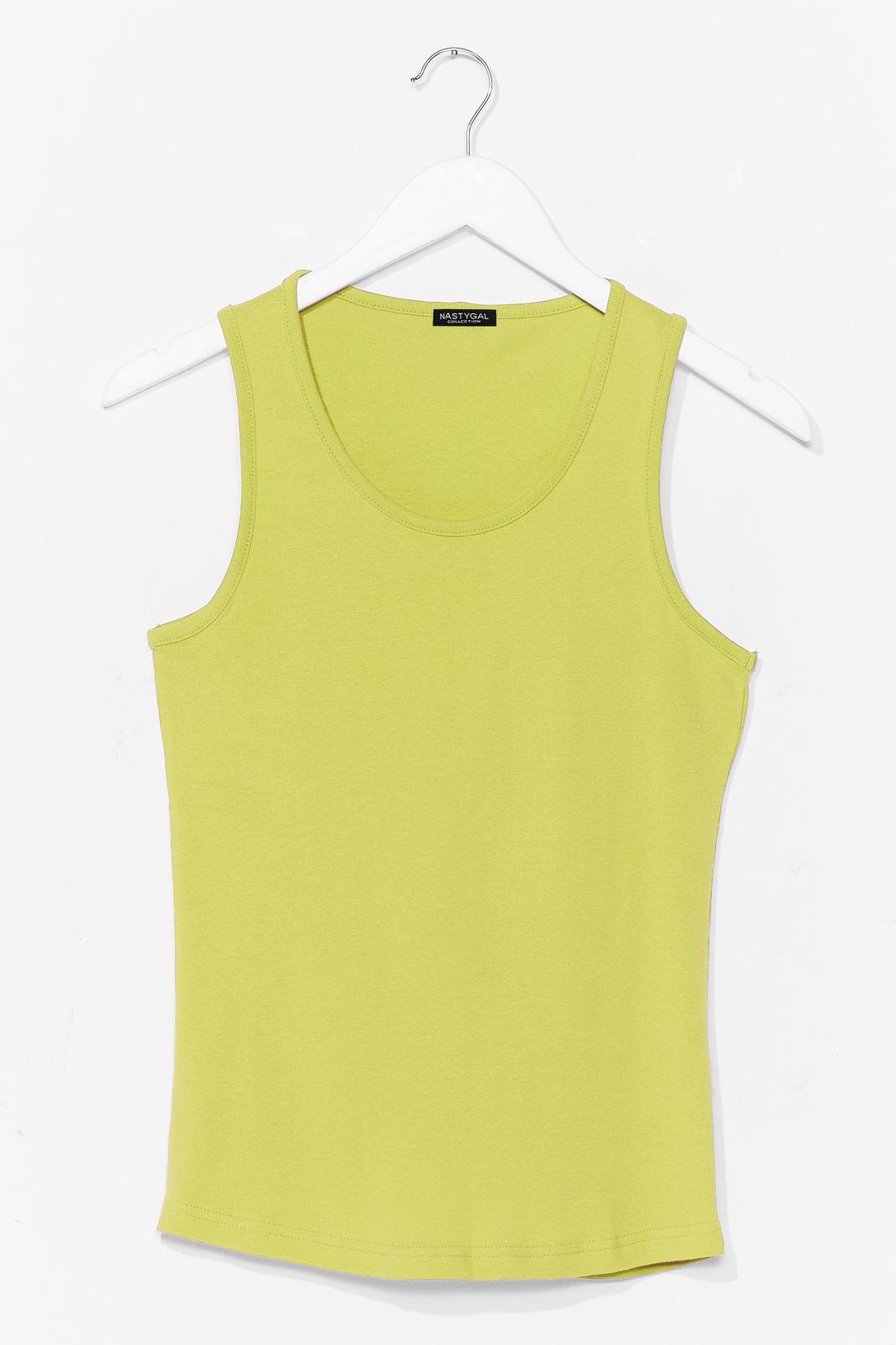 Lime Jersey Scoop Neck Sleeveless Tank image number 1