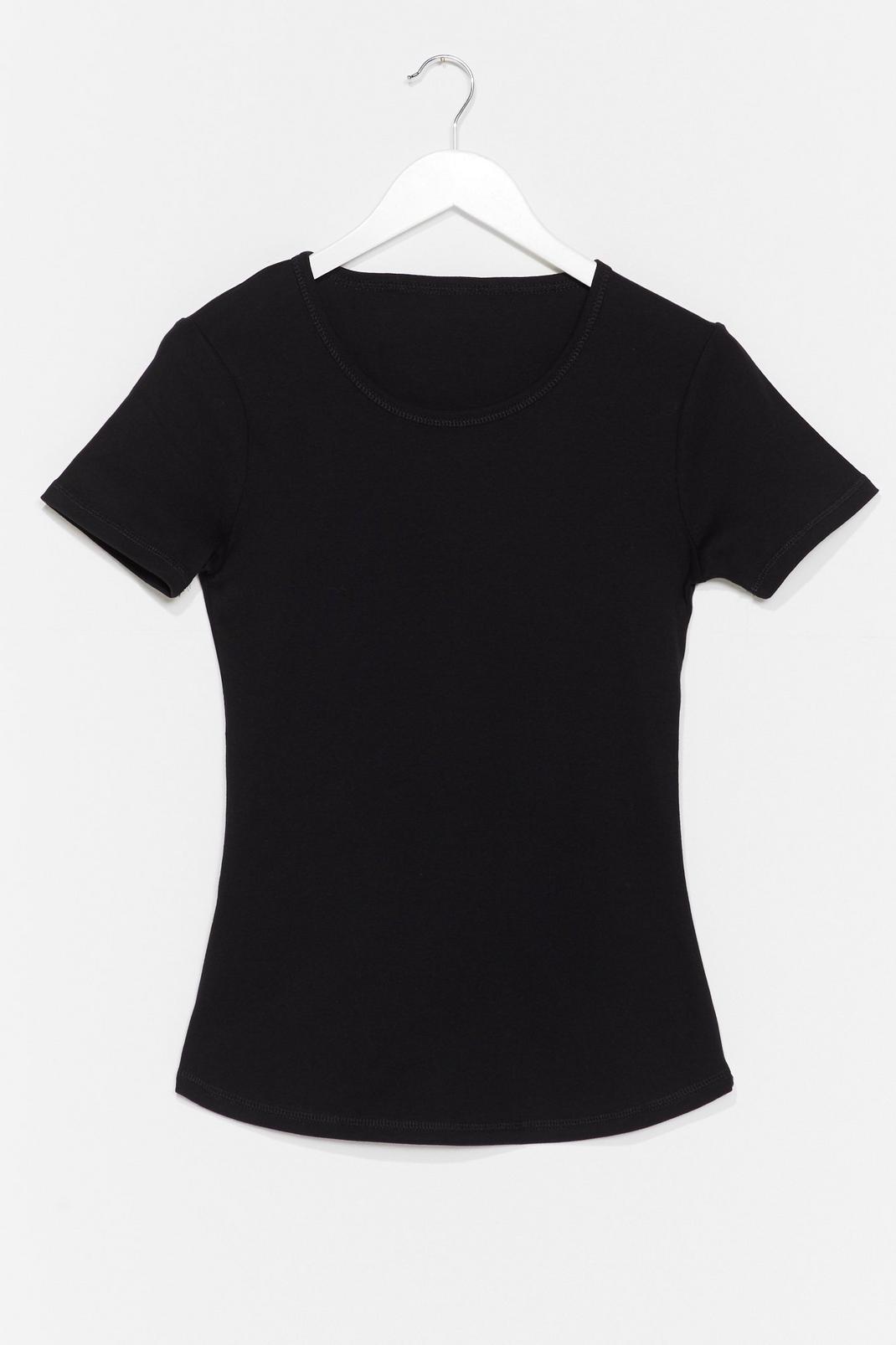 Black Crew Neck Fitted T-Shirt image number 1