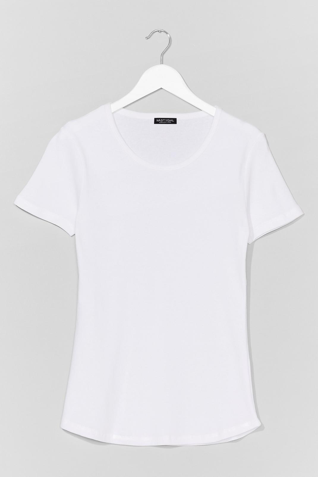 White Crew Neck Fitted T-Shirt image number 1