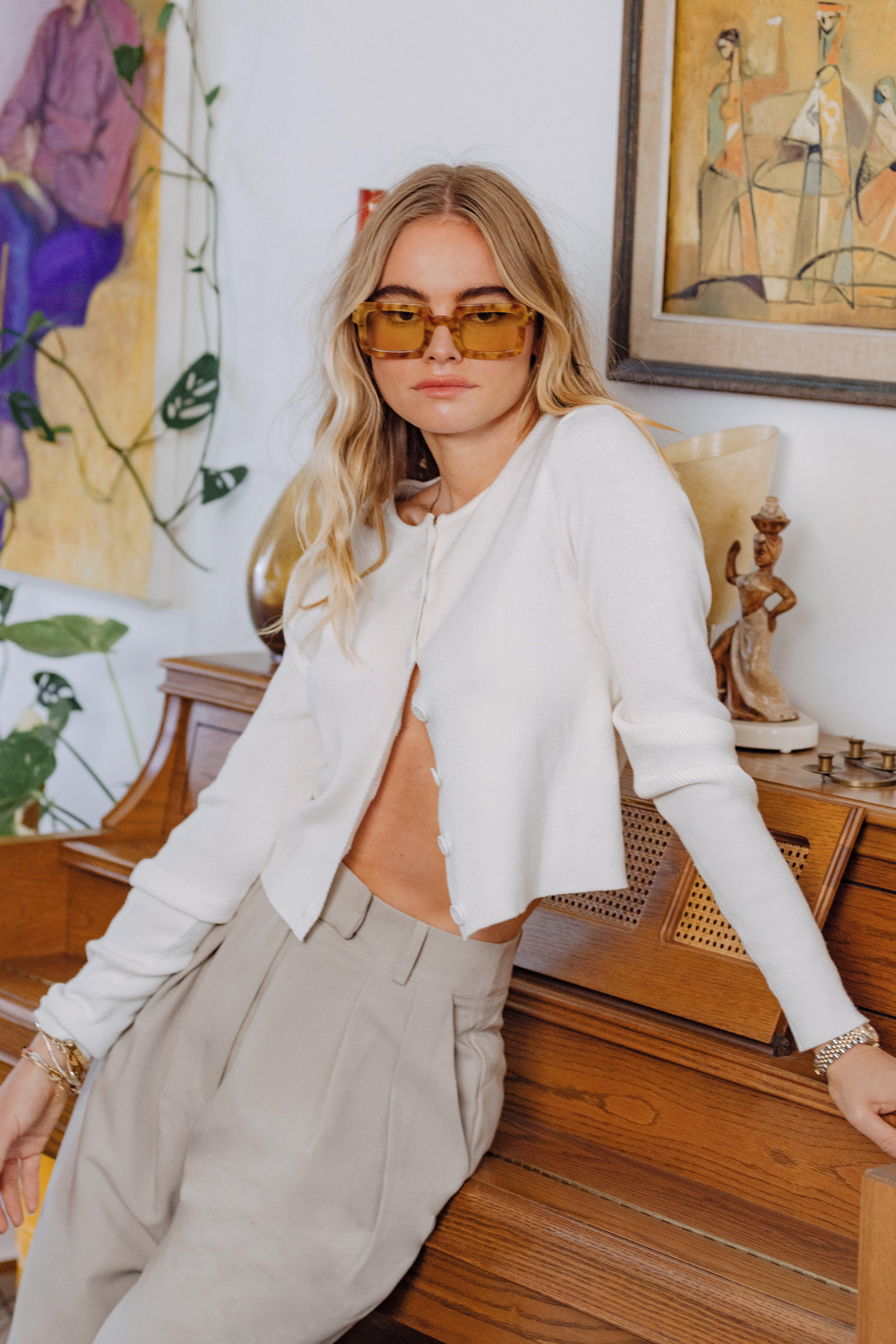 nasty gal yellow cardigan