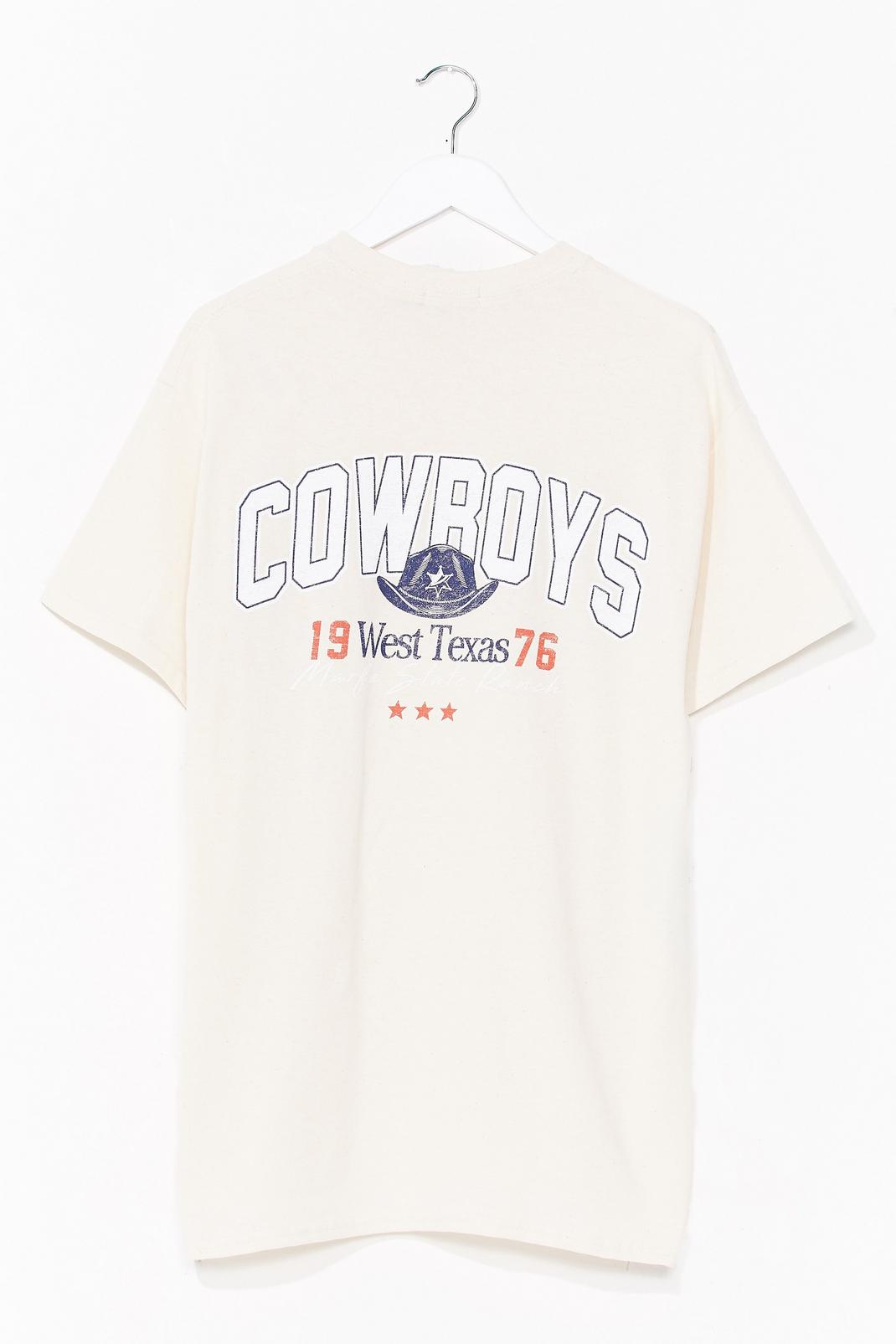 Grande Taille - T-shirt ample à impressions Cowboys au dos, Sand image number 1