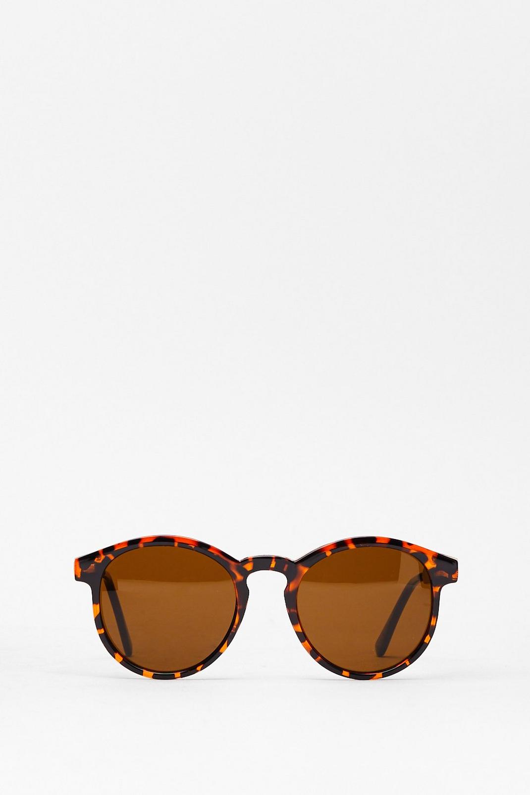 Brown Tort Rounded Sunglasses image number 1