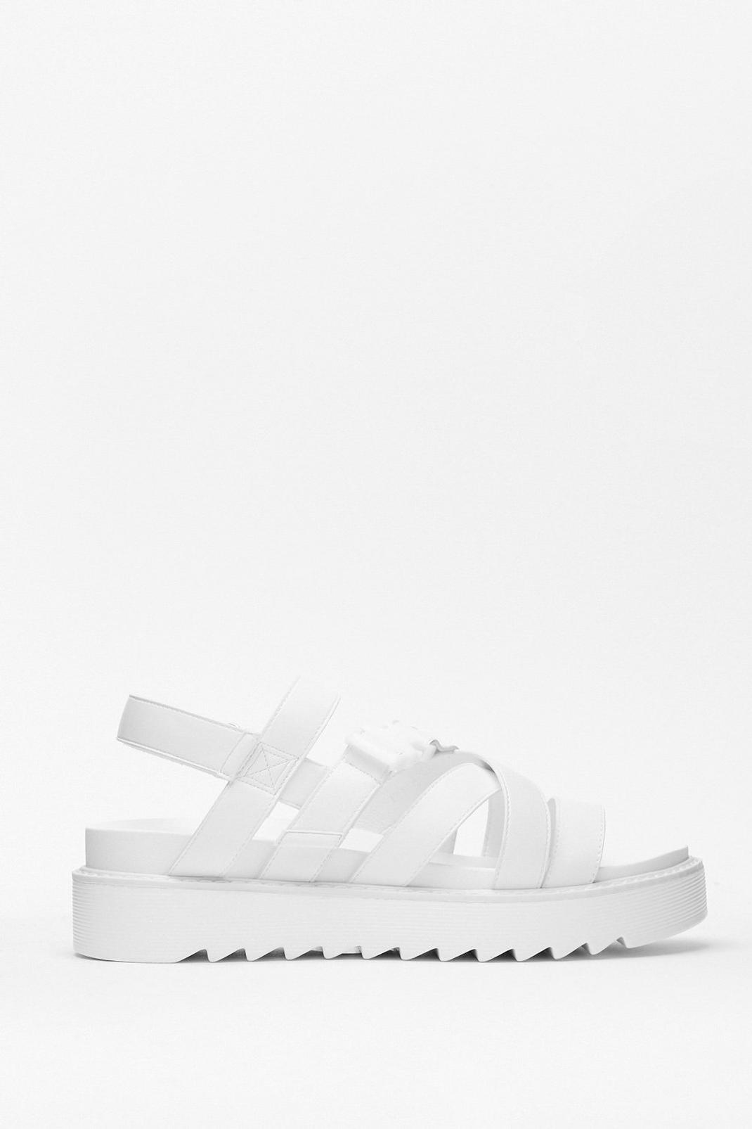 Sandales multibrides à semelles épaisses crantées, White image number 1