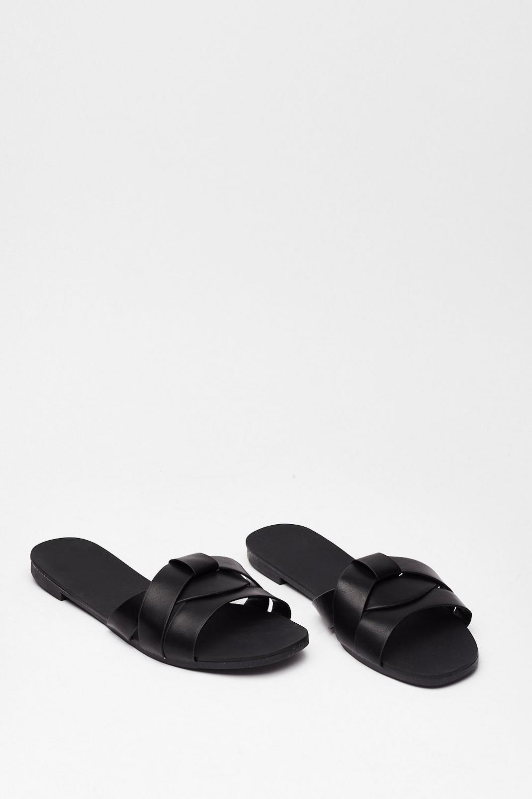 Break the Mules Faux Leather Flat Sandals image number 1