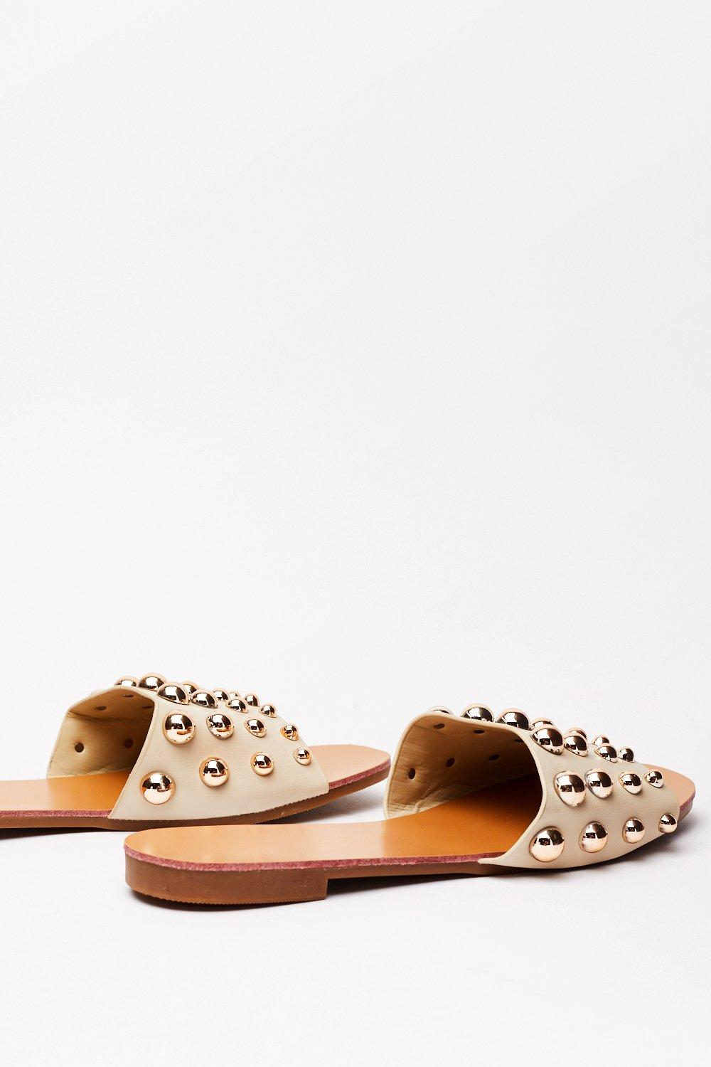 Flat sandals hot sale with studs