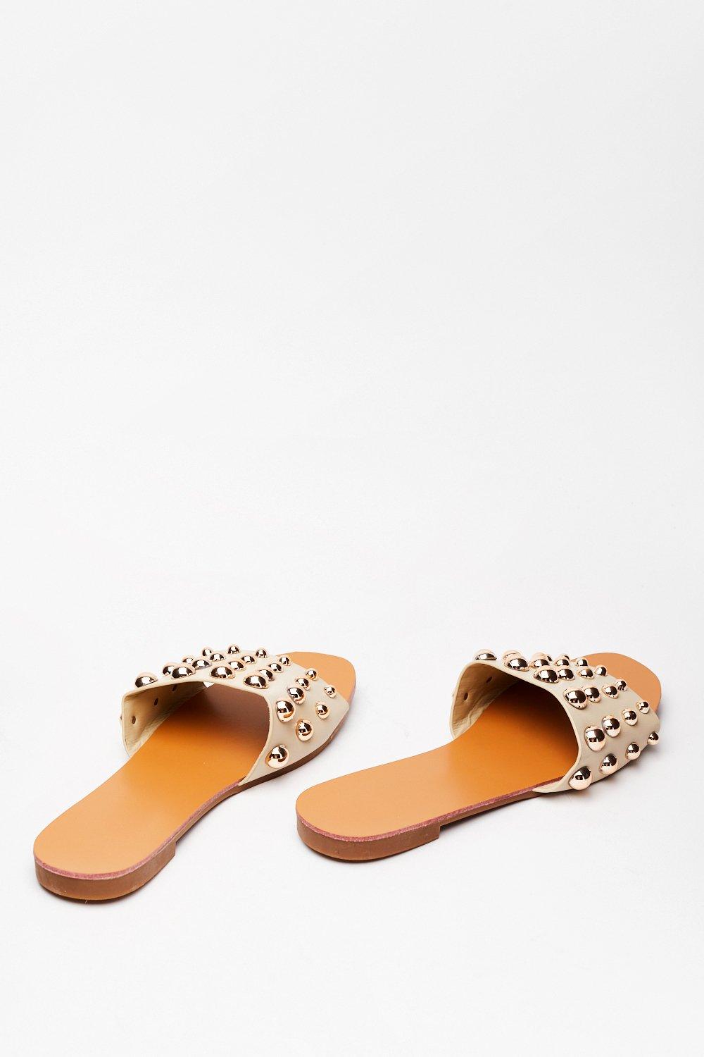 Flat sandals hot sale with studs