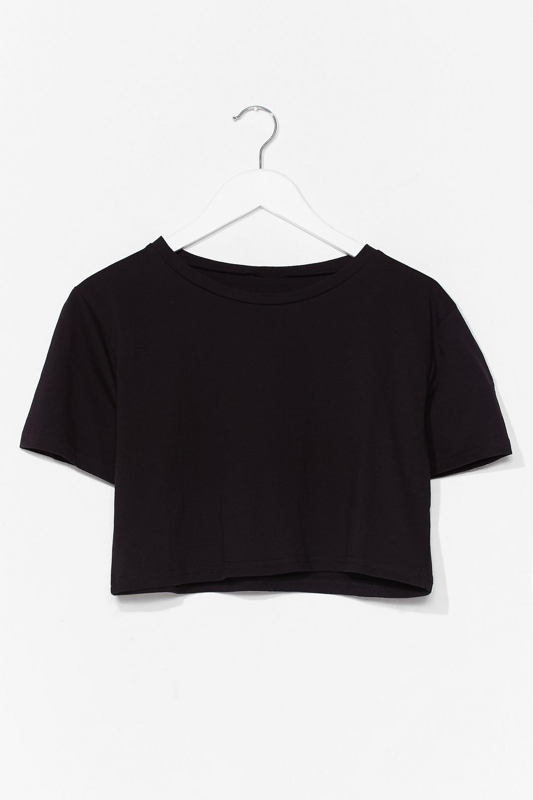 Black Baggy Cropped Short Sleeve T-Shirt image number 1