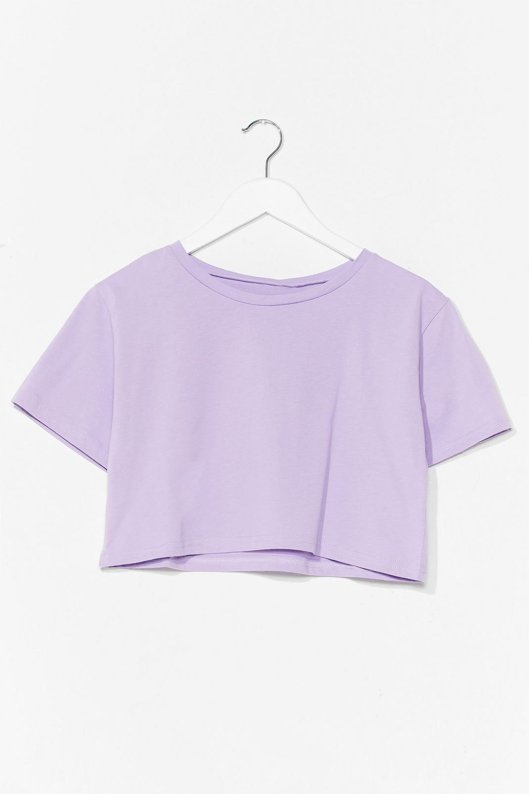 Lilac Baggy Cropped Short Sleeve T-Shirt image number 1