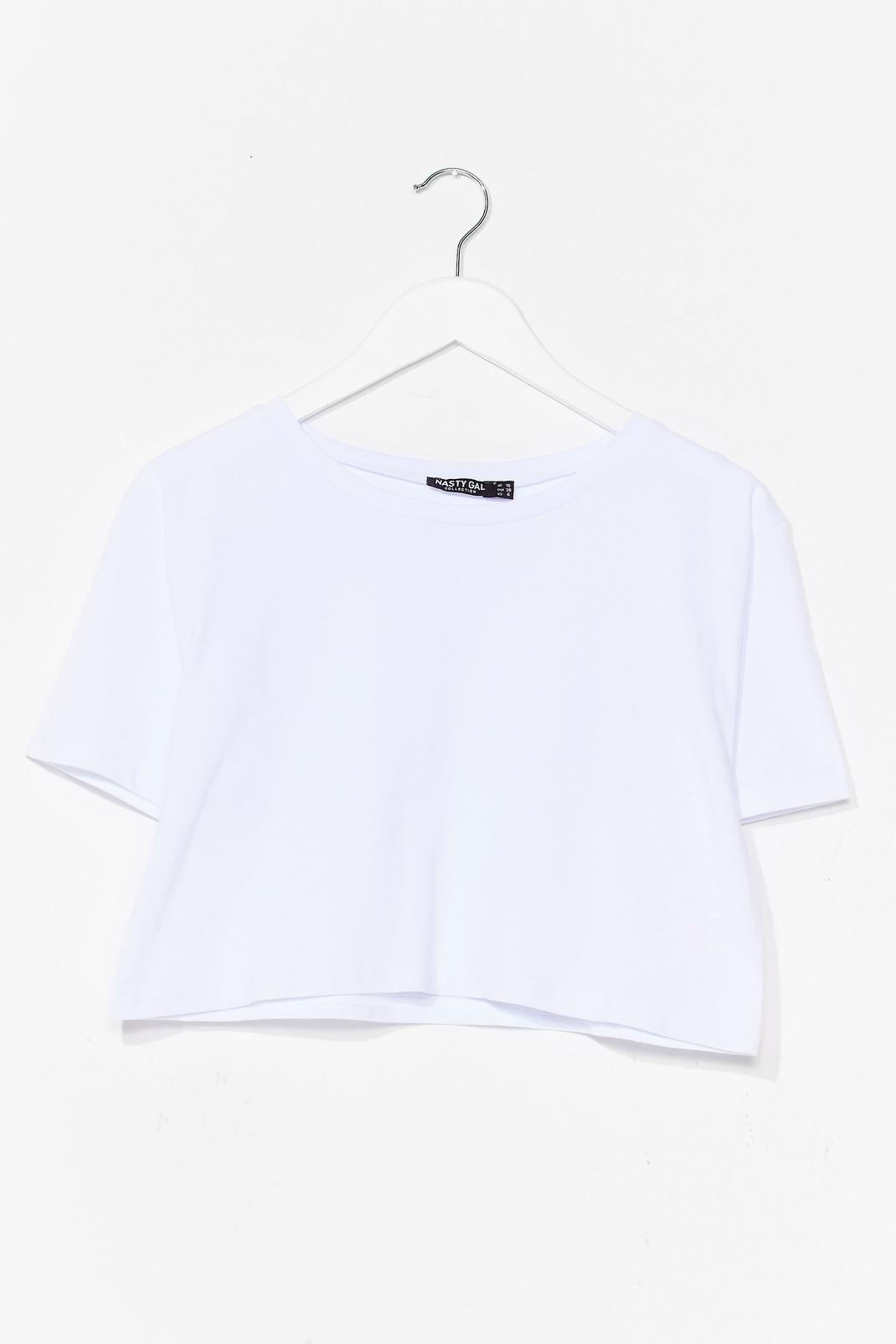 White Baggy Cropped Short Sleeve T-Shirt image number 1