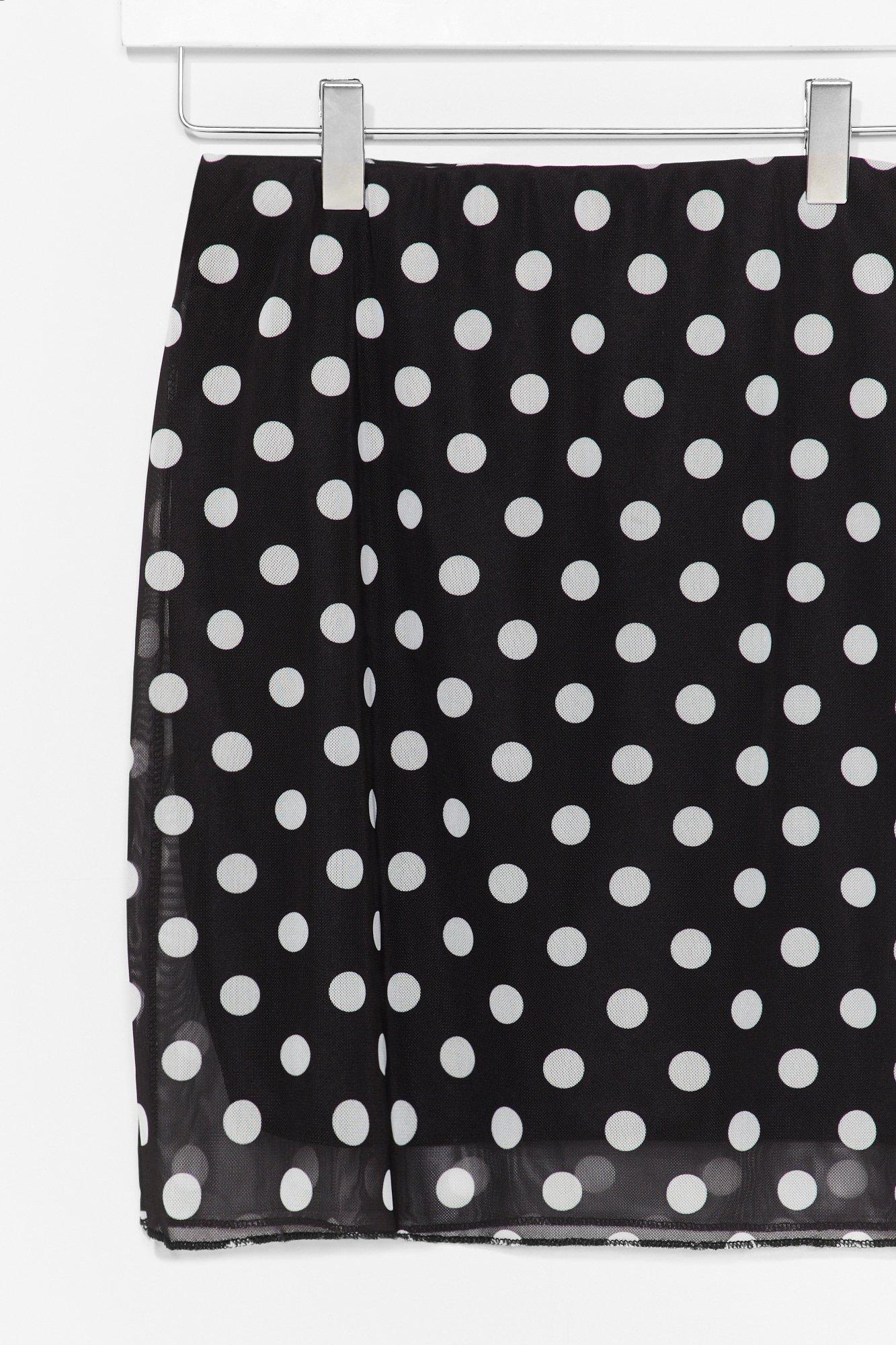 Polka Dot Mesh Mini Skirt