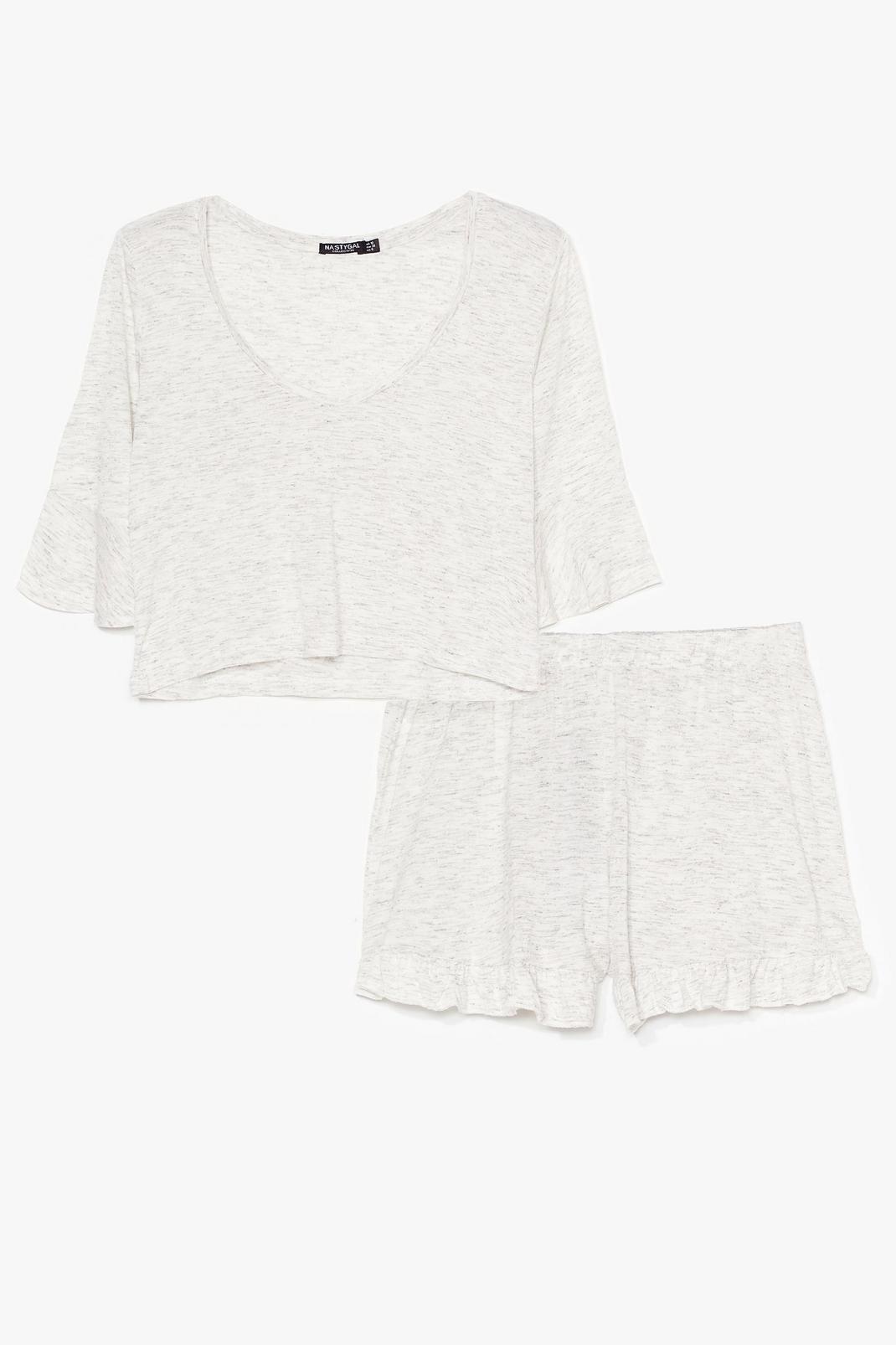 Grey Marl Cropped T-Shirt and Shorts Set image number 1