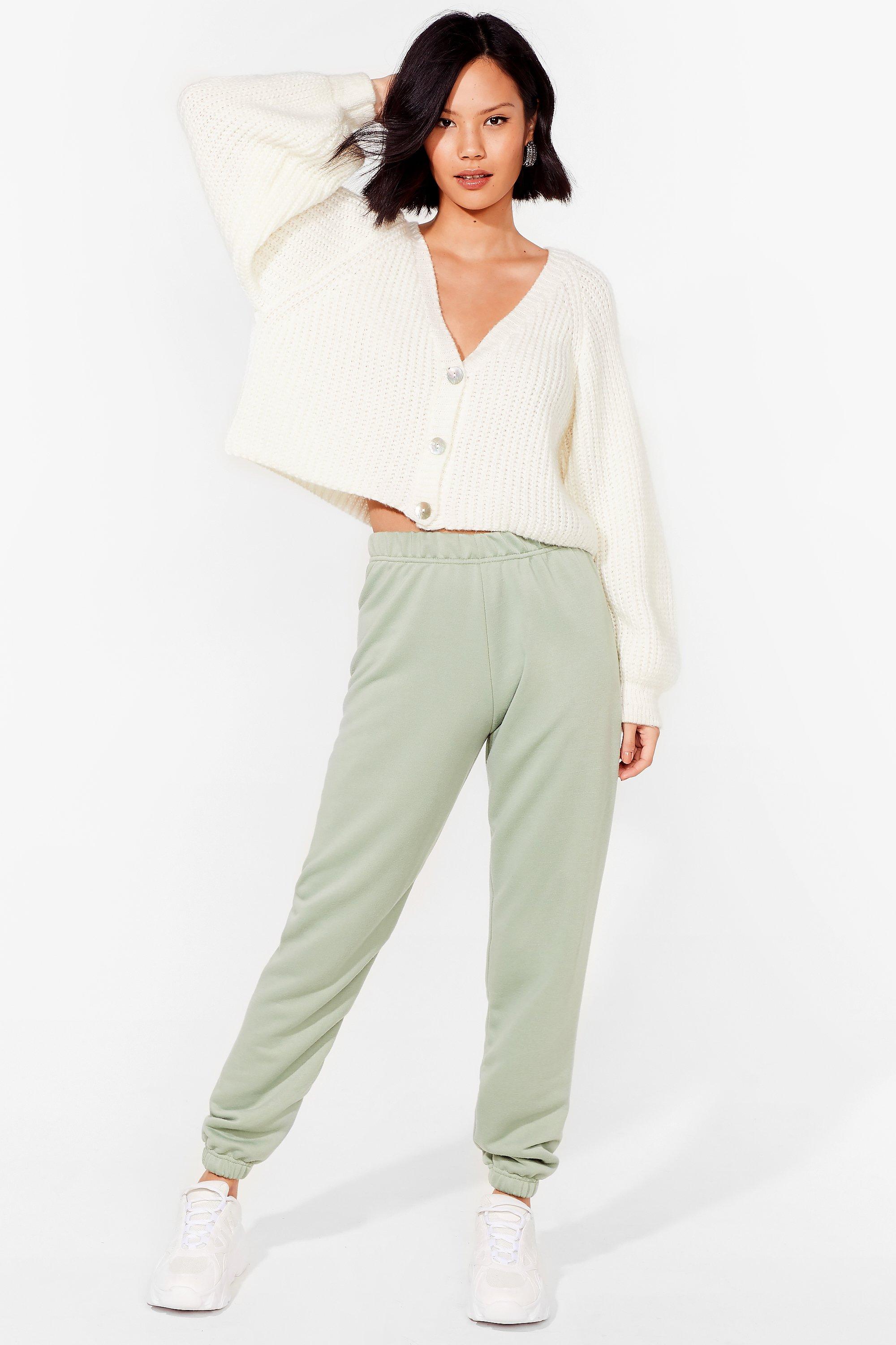 nasty gal jog the limelight stretch joggers