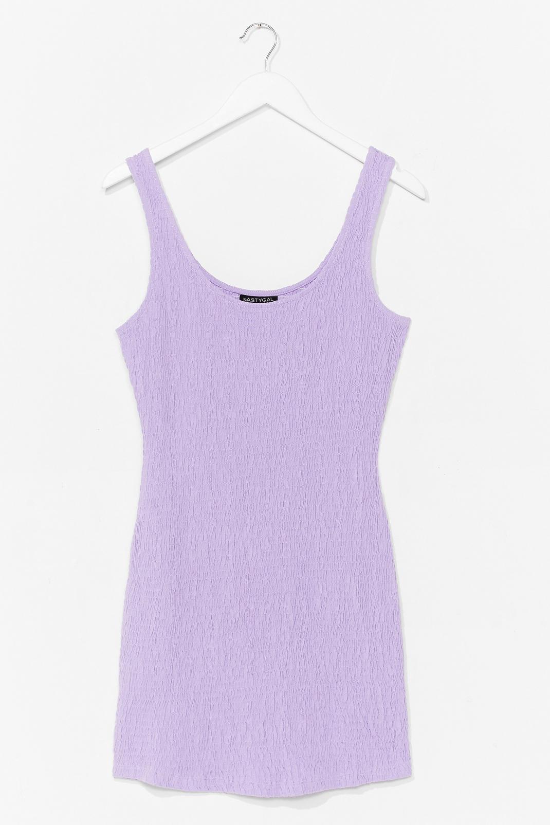 Lilac Shirred Sleeveless Bodycon Mini Dress image number 1