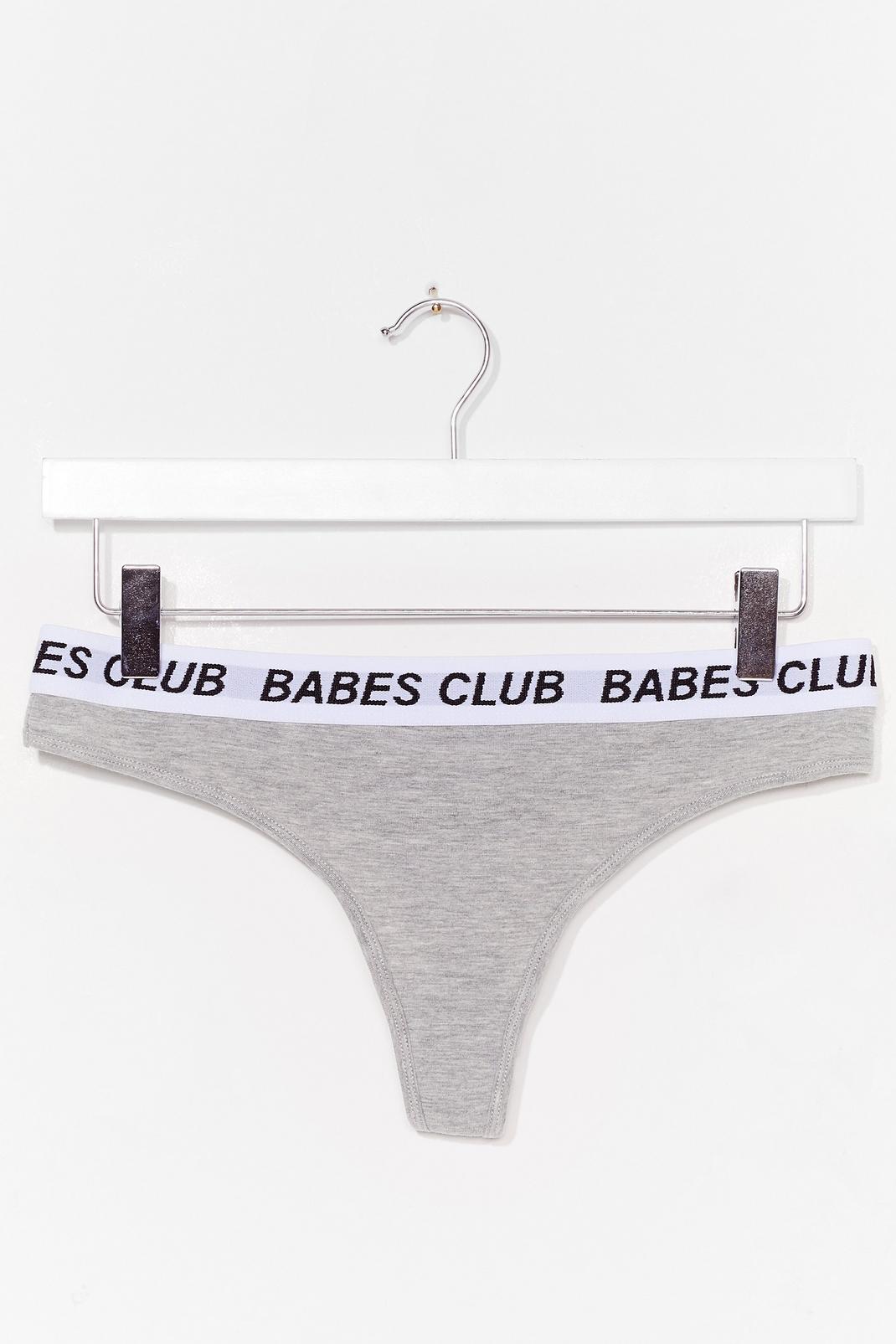 String à slogan Babes Club, Grey image number 1