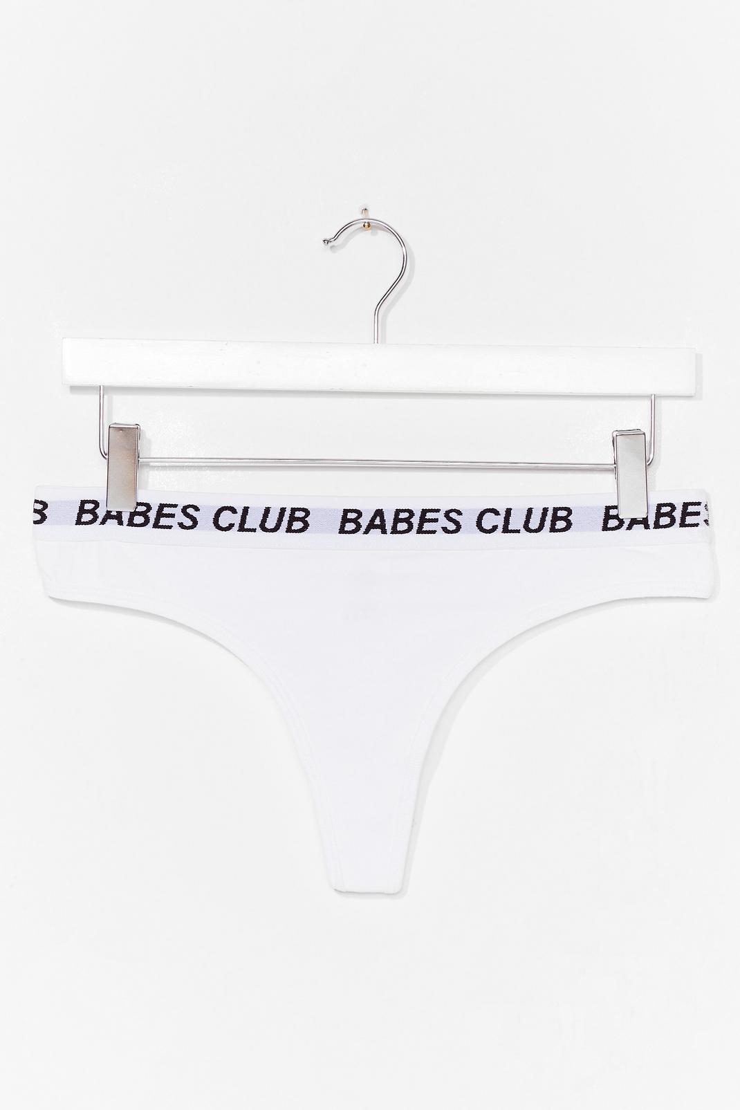String à slogan Babes Club, White image number 1