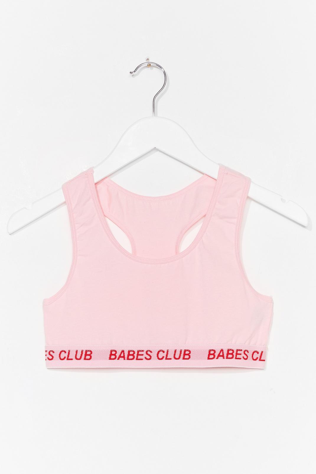 Brassière à dos nageur et slogan Babes Club, Pink image number 1