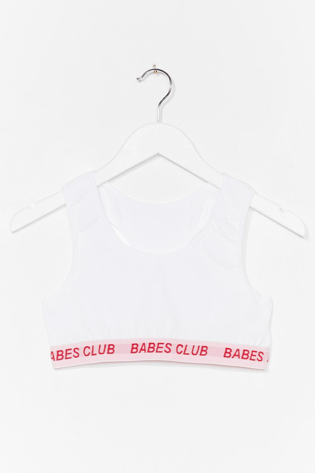 Brassière à dos nageur et slogan Babes Club, White image number 1