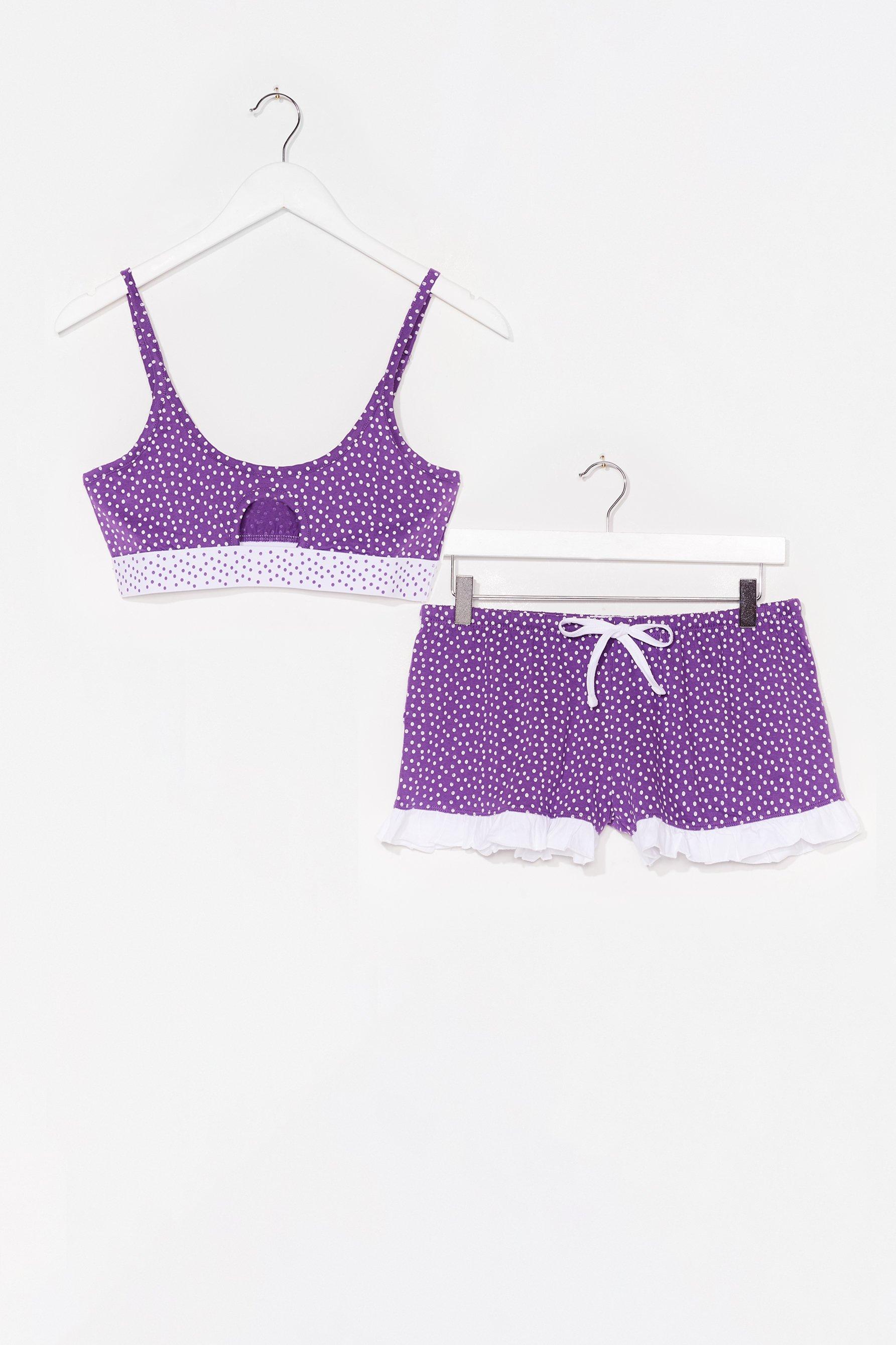 sleep bralette and shorts