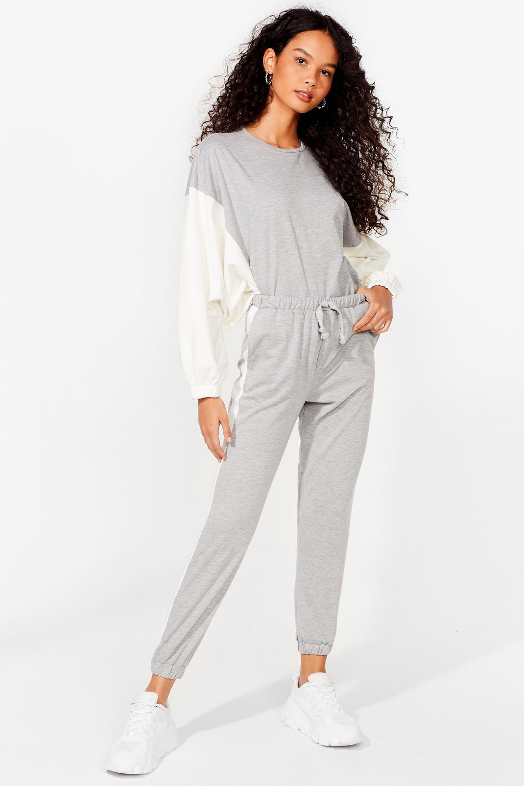 Grey Compare Notes Relaxed Sweatshirt and Jogger Set image number 1
