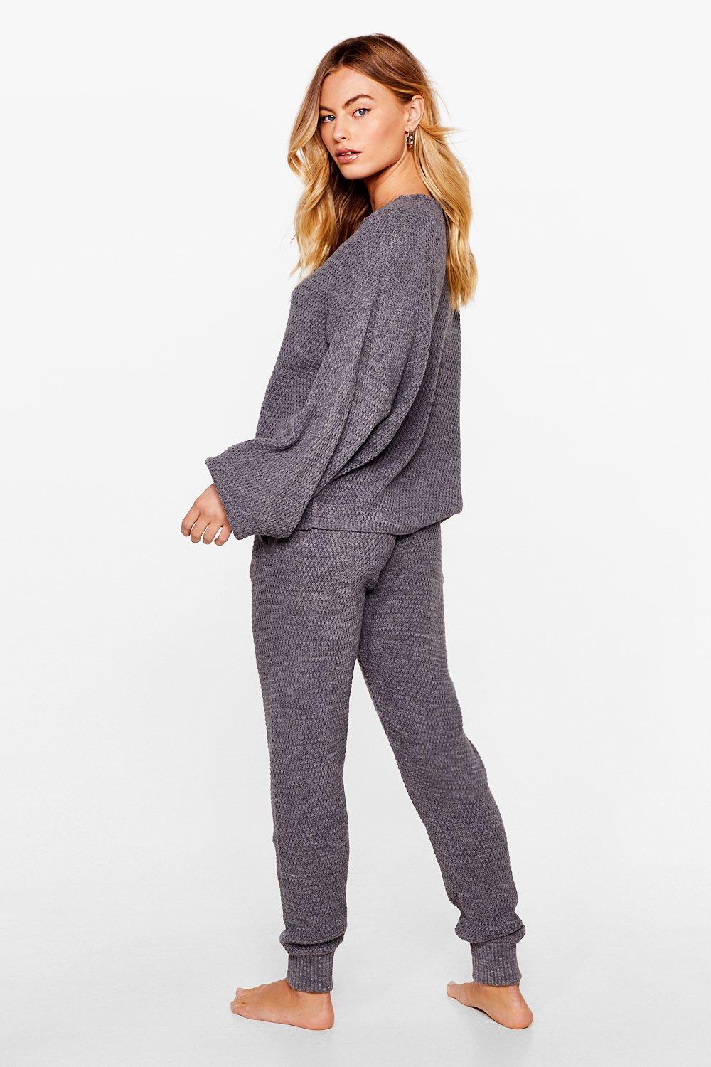Off the shoulder jogger set deals