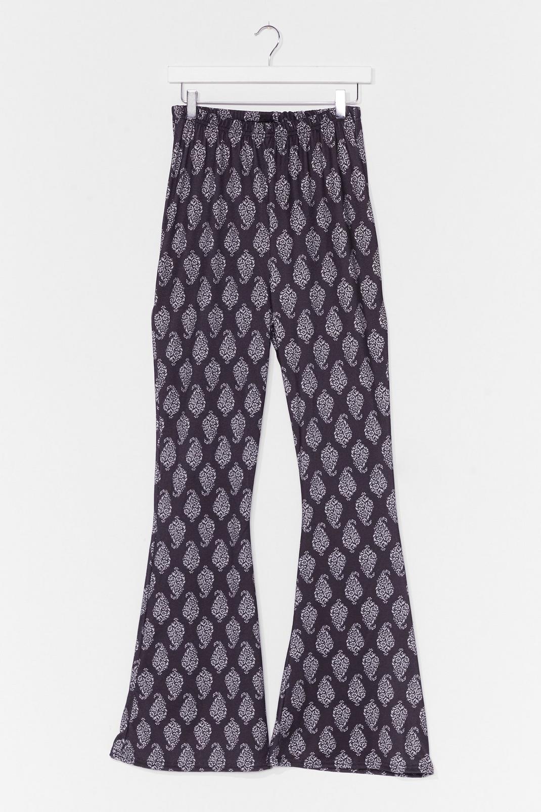 Black It Paisley to be Kind Plus Flare Pants image number 1