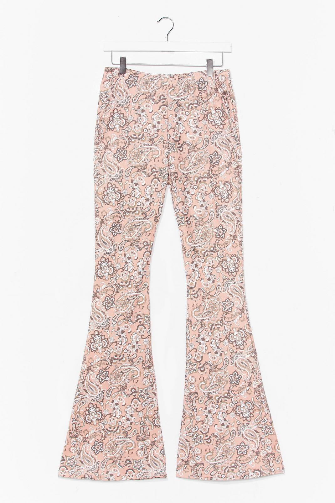 Paisley Close Attention High-Waisted Flare Pants image number 1
