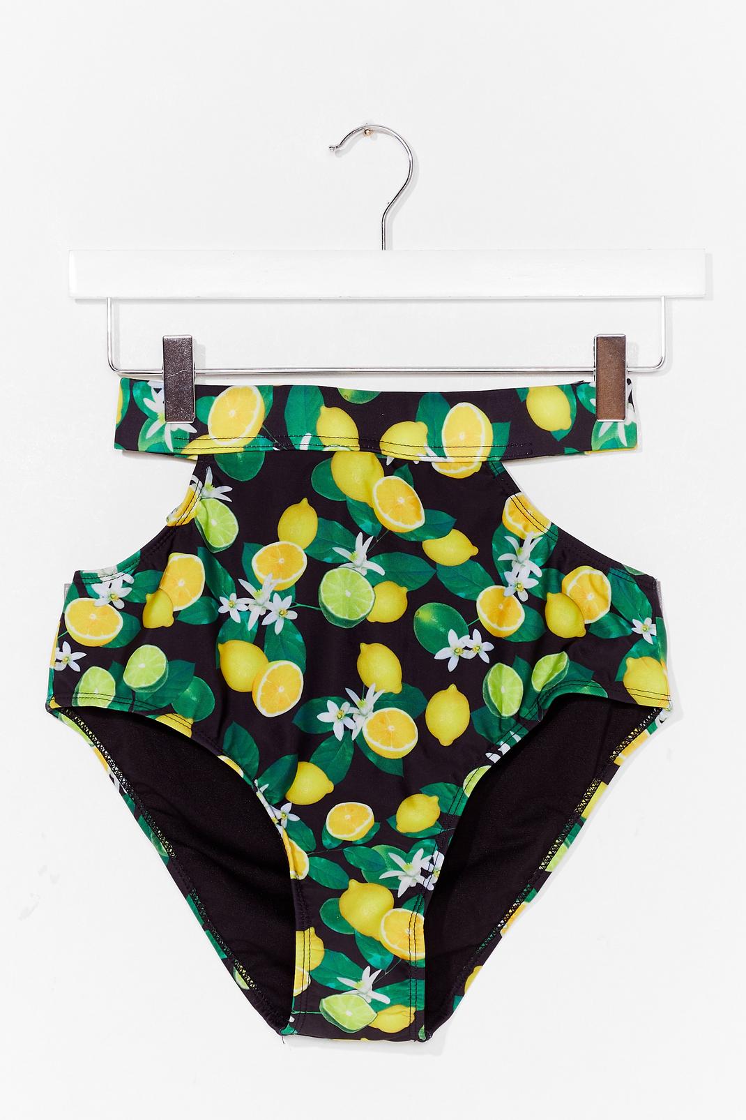We Mean Citrus Lemon Cut-Out Bikini Bottoms image number 1