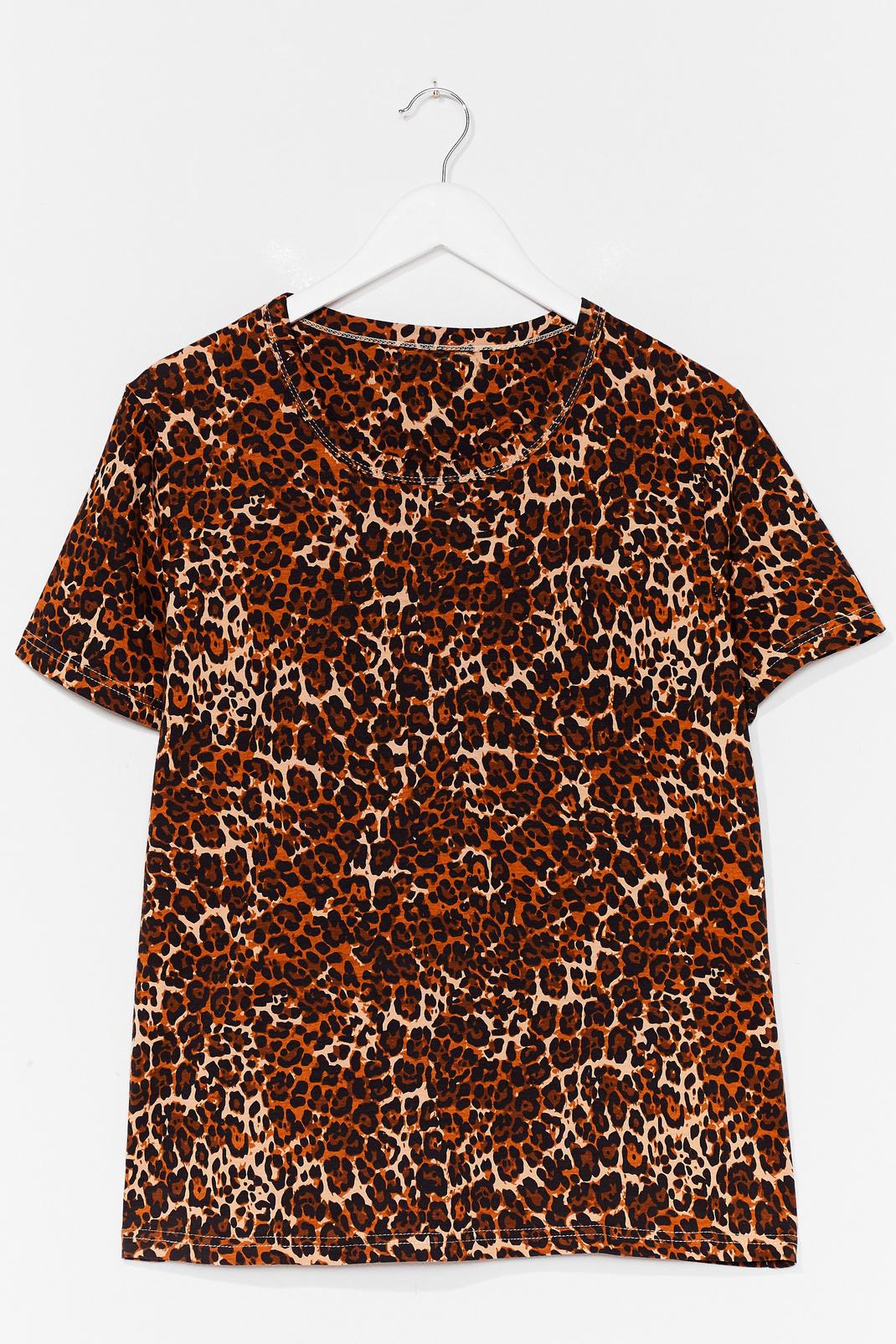 Plus Size Leopard Print Relaxed T-Shirt image number 1