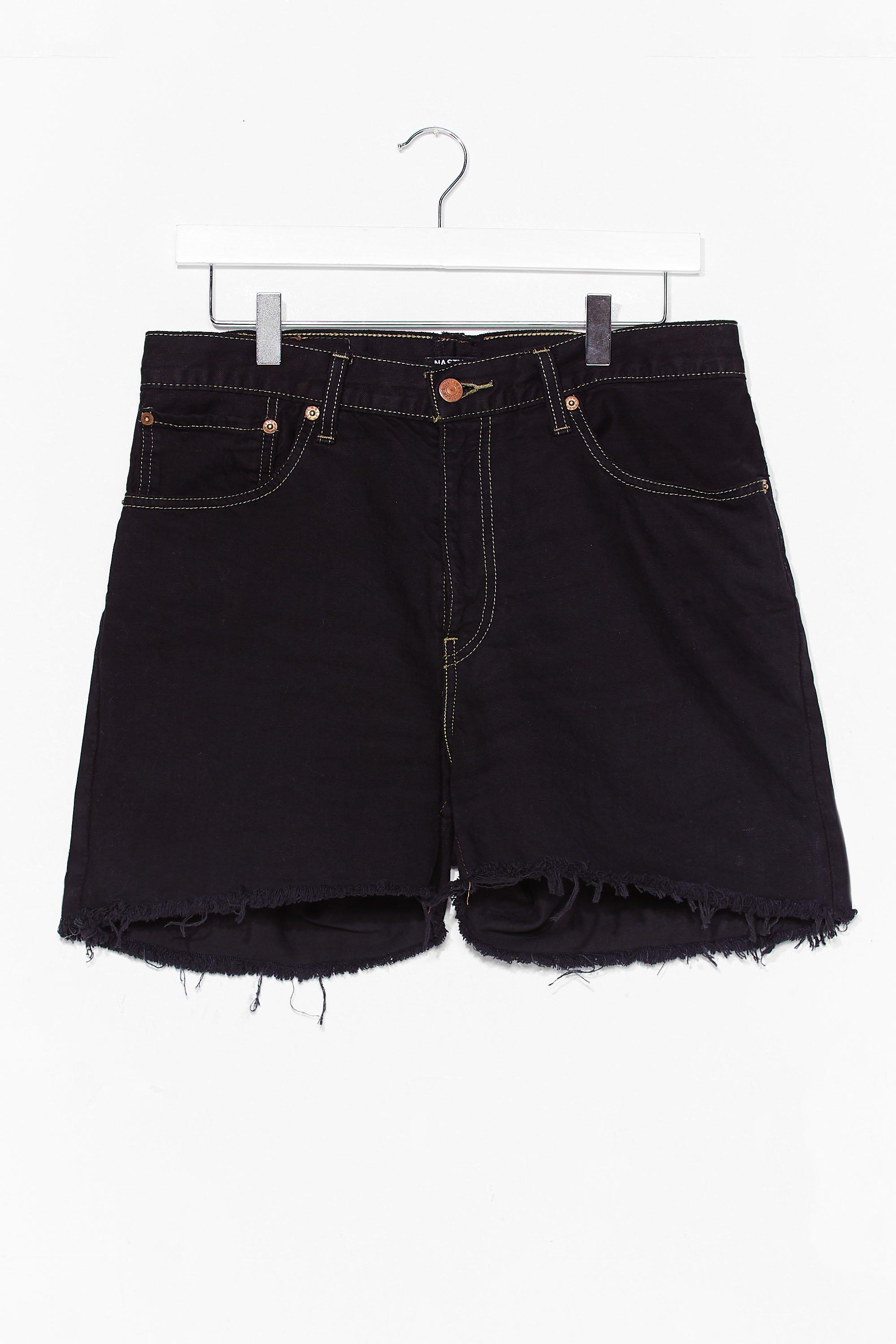 black high waisted mom shorts