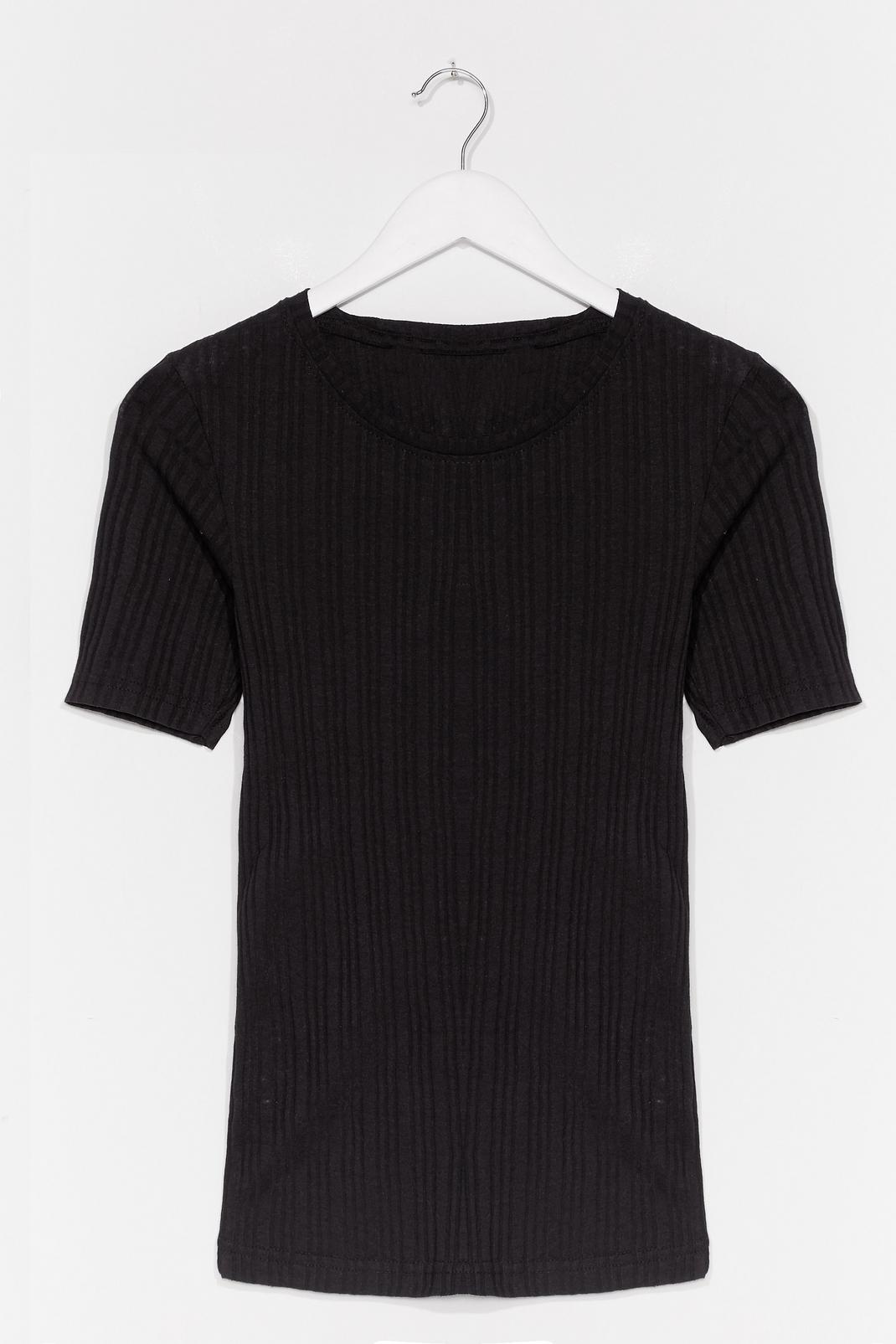 Scoop Us in Ribbed Fitted Tee image number 1
